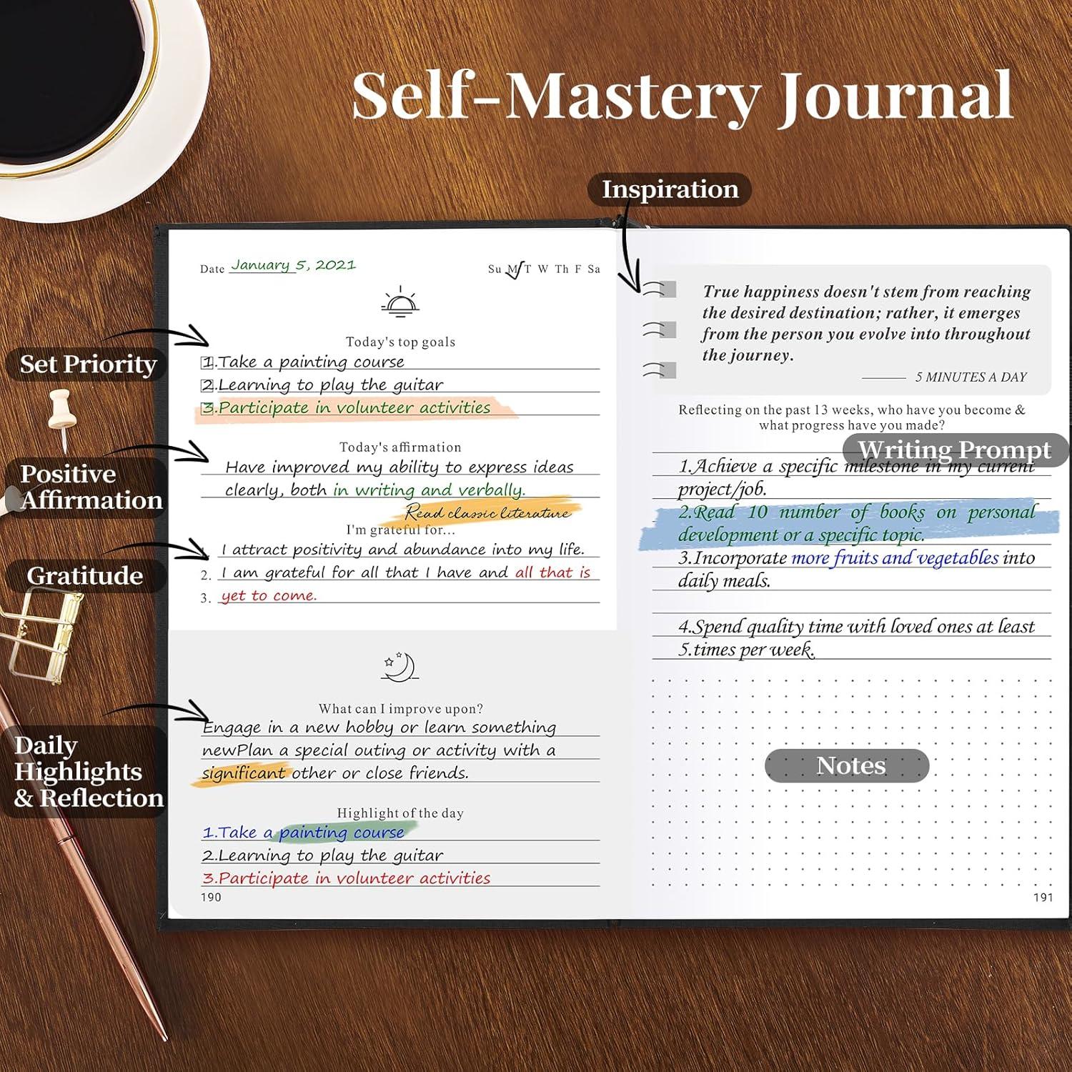 Diario de Cuidado Personal 5 MINUTOS AL DÍA A5 Negro