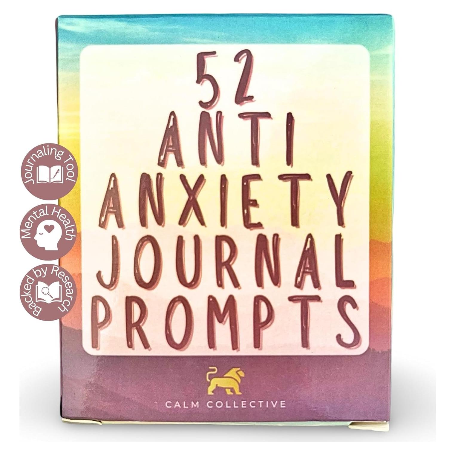 Tarjetas de Diario Anti-Anxiety Calm Collective - 52 Prompts CBT