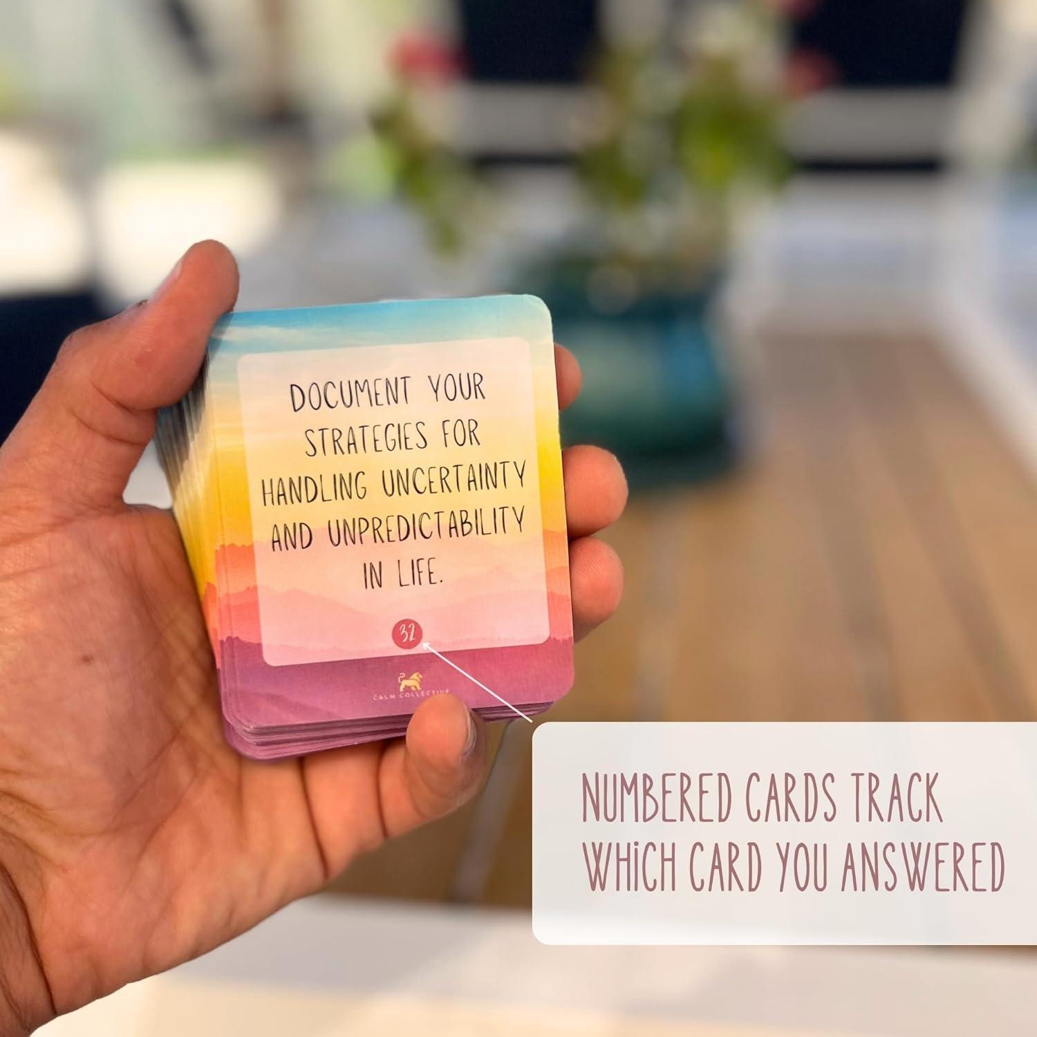 Tarjetas de Diario Anti-Anxiety Calm Collective - 52 Prompts CBT