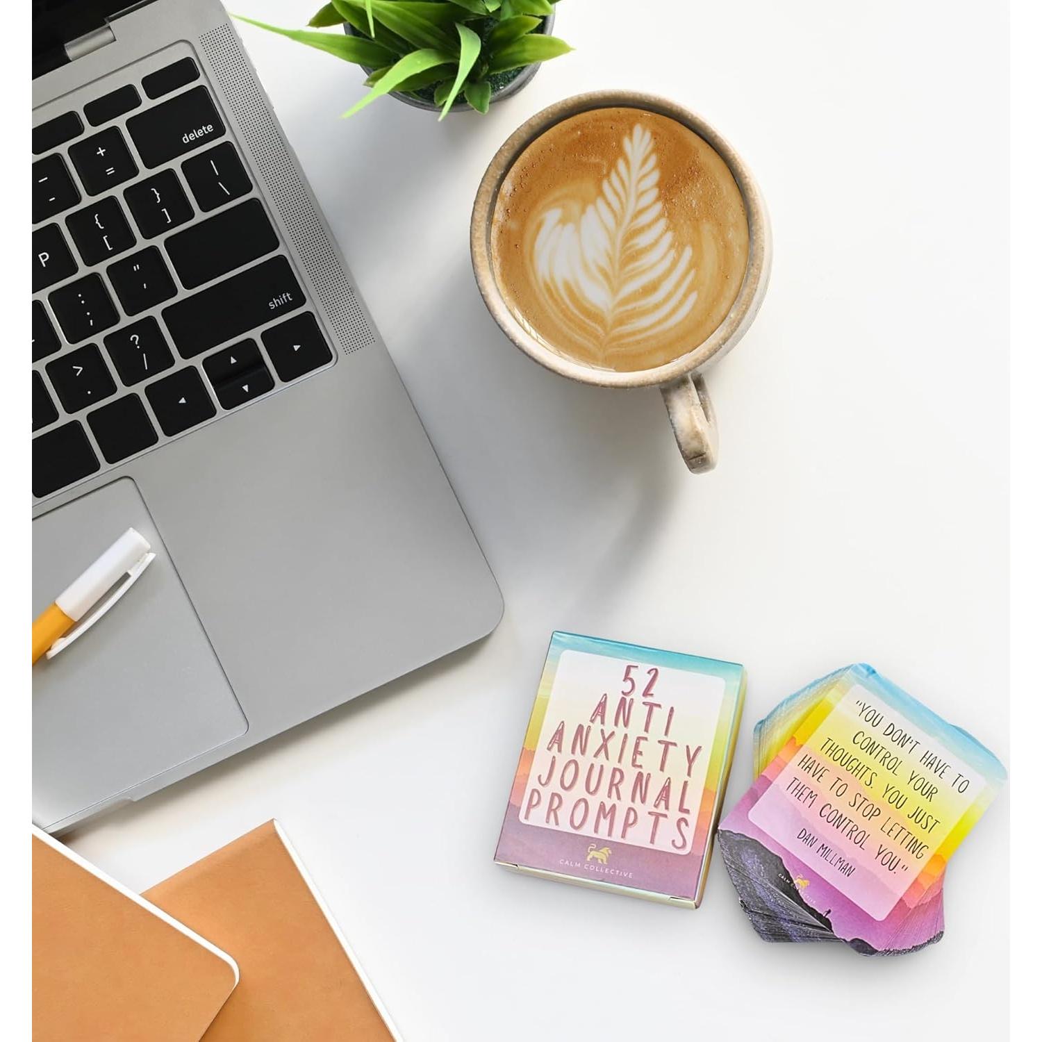 Tarjetas de Diario Anti-Anxiety Calm Collective - 52 Prompts CBT