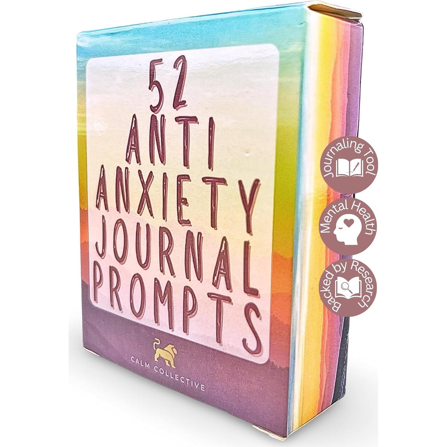 Tarjetas de Diario Anti-Anxiety Calm Collective - 52 Prompts CBT
