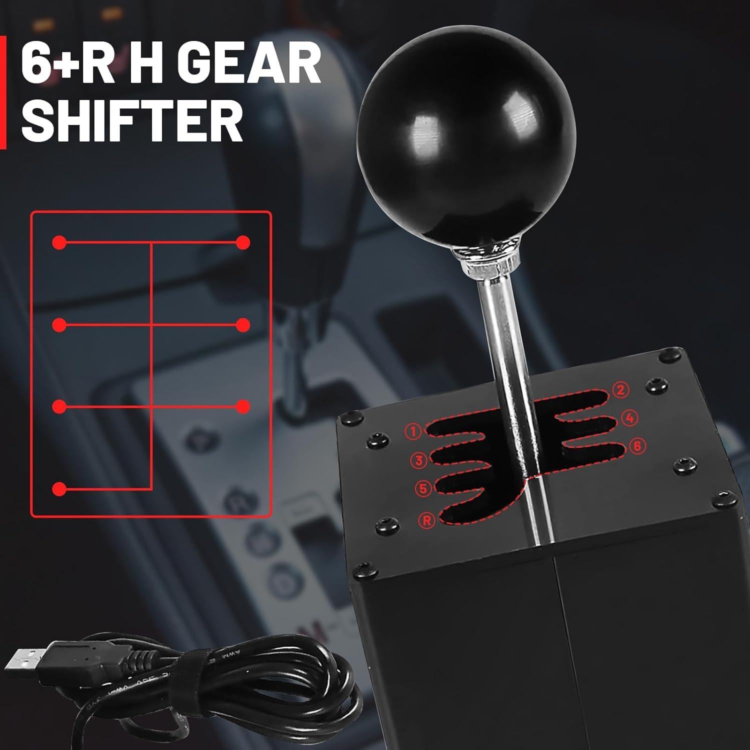 Simulador USB Shifter XUZHONG 6+R para Logitech y Thrustmaster