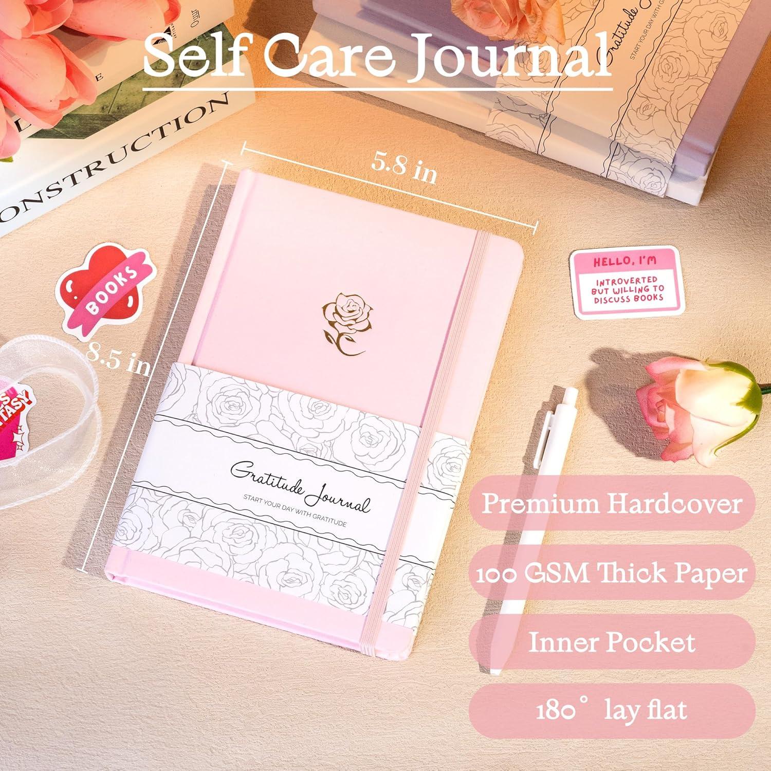 Diario de Gratitud Yoment Rosa - Cuidado Personal 21.6x14 cm