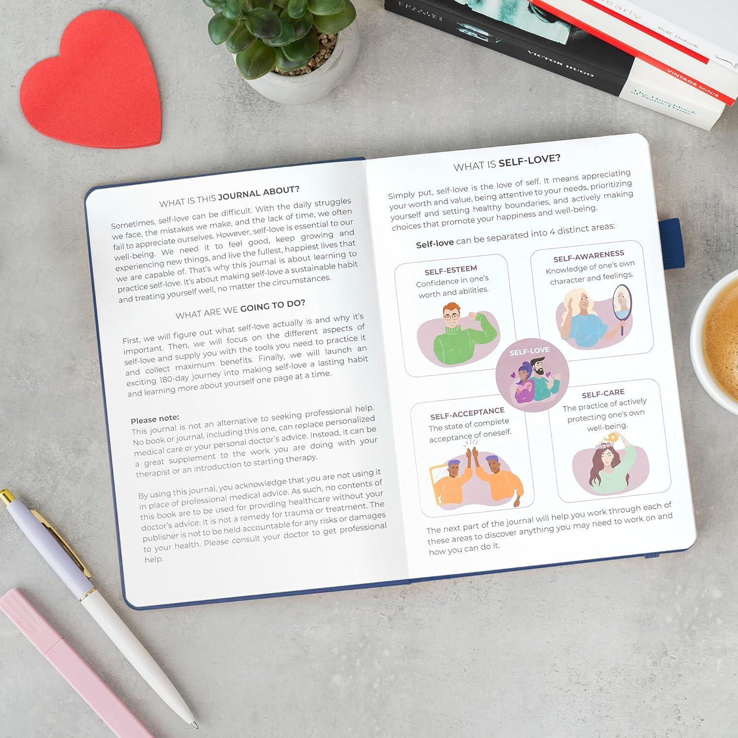 Diario de Autoamor Clever Fox A5 Azul Místico - 180 Días de Reflexión