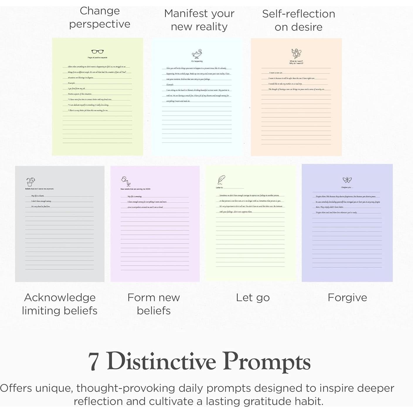 Diario de Gratitud Guiado Mi Nueva Realidad A5 Tapa Dura Lino