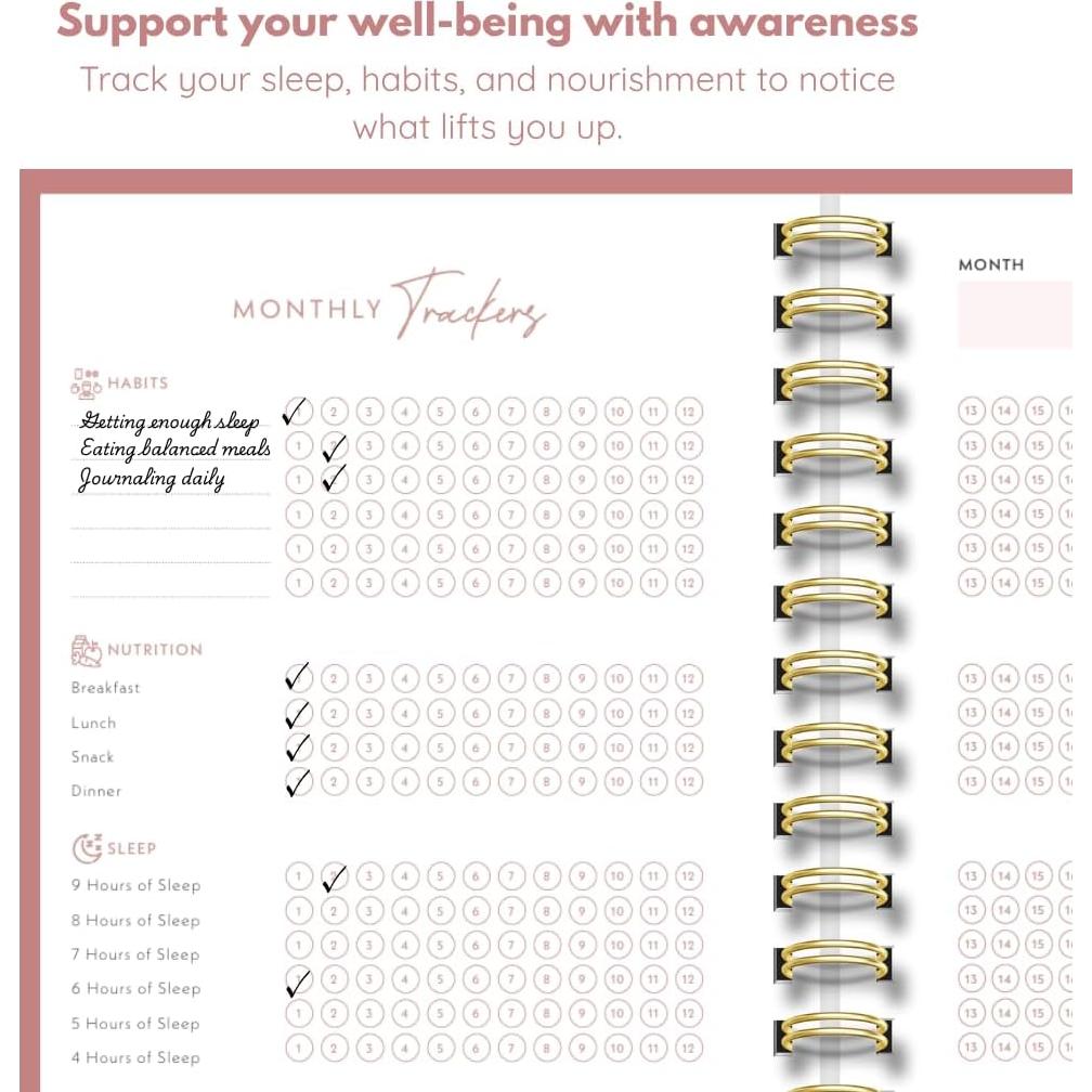 Diario de Gratitud A5 Rosa - Shine Sparkle Slay 2025