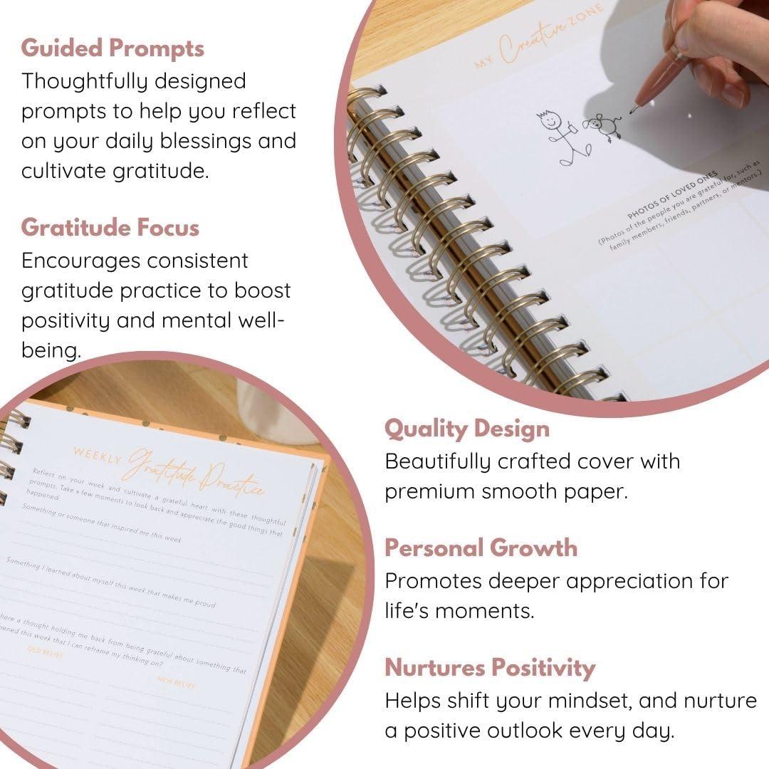 Diario de Gratitud A5 Rosa - Shine Sparkle Slay 2025