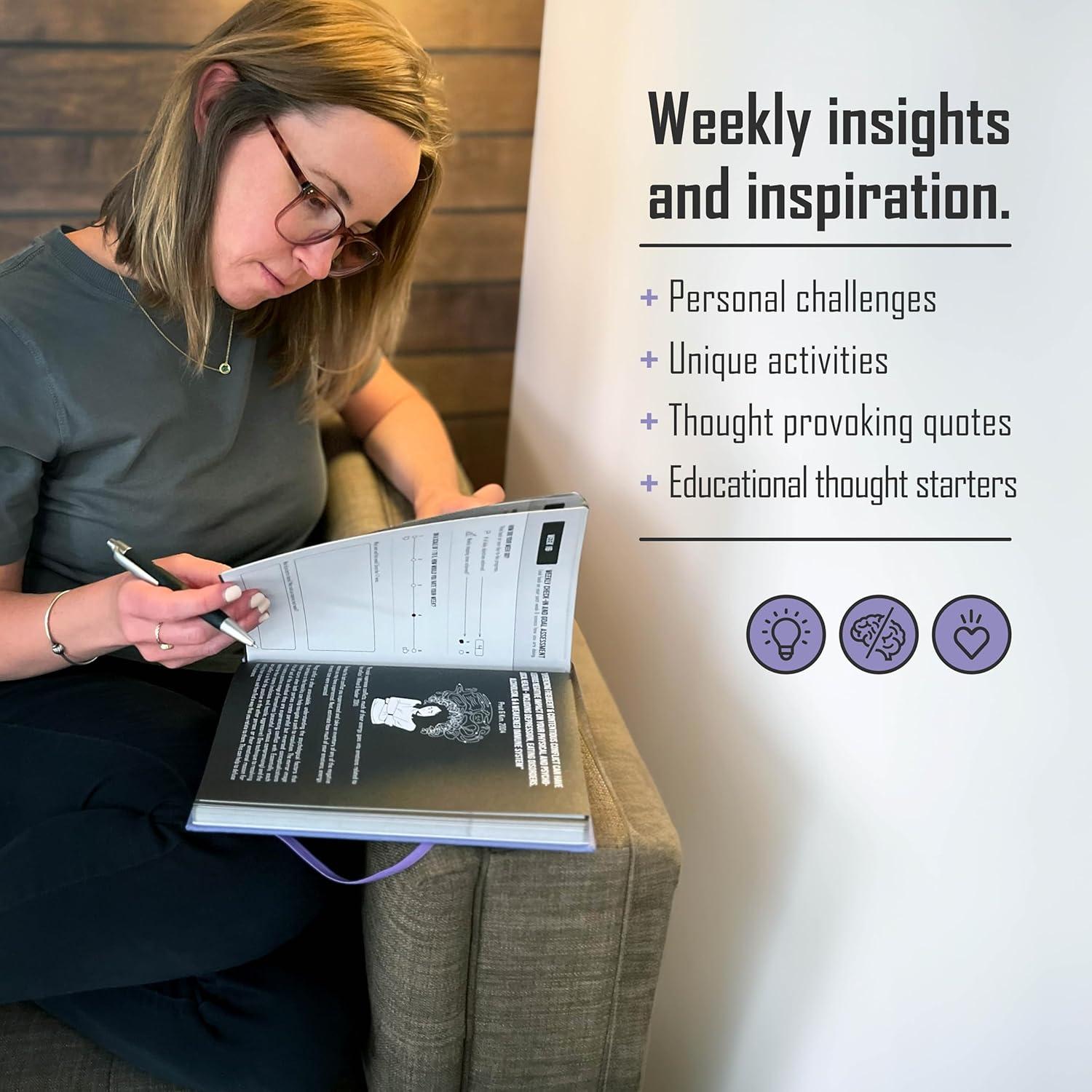 Diario de Objetivos Behavior Shift - Planificador 52 Semanas Púrpura