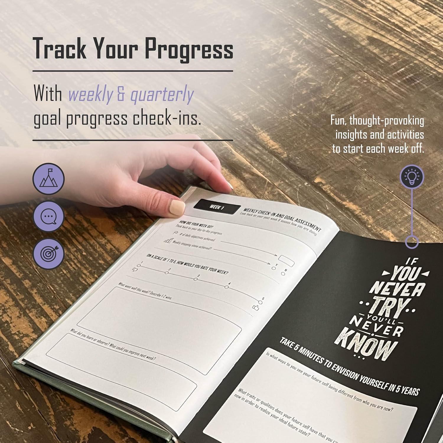 Diario de Objetivos Behavior Shift - Planificador 52 Semanas Púrpura