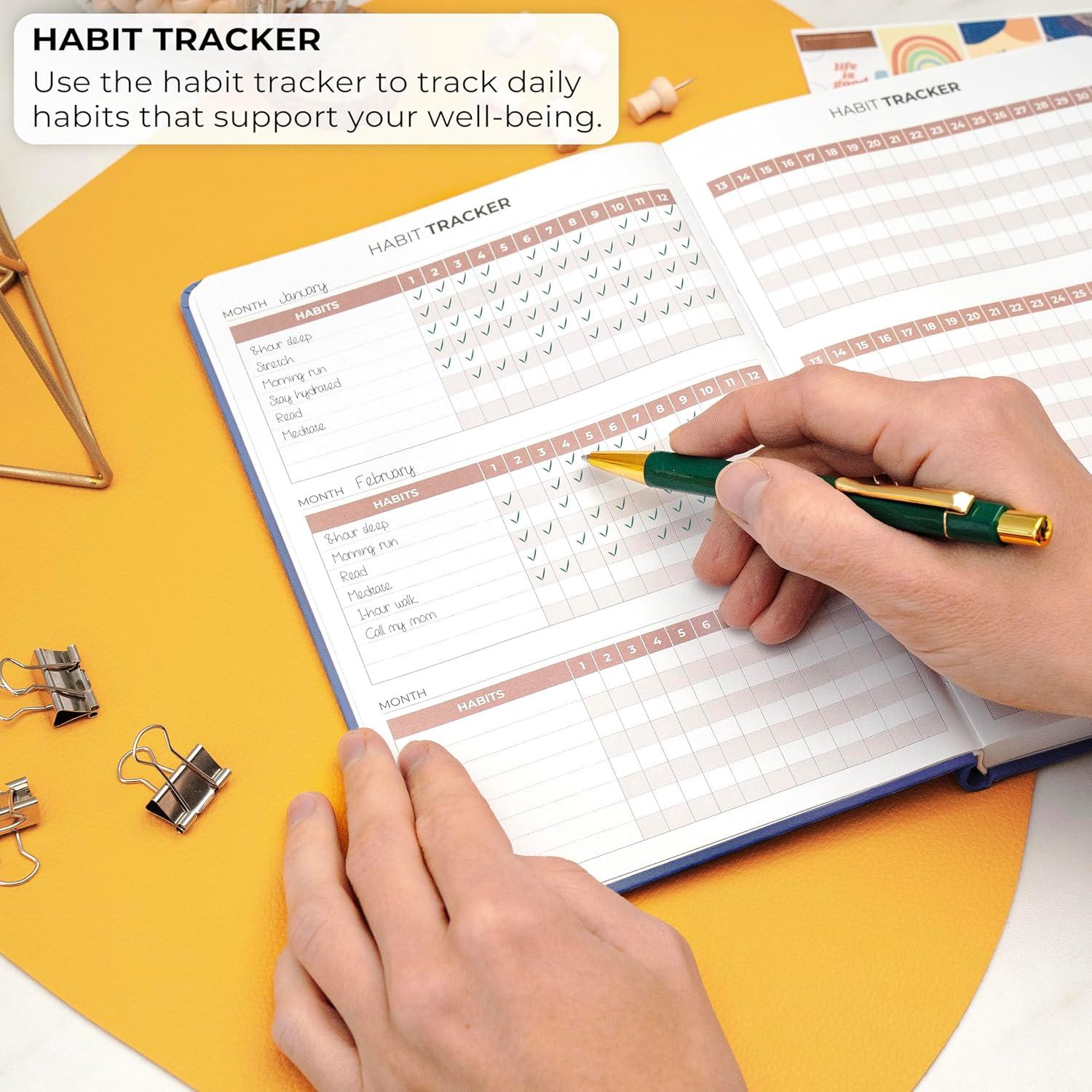 Diario de Gratitud Clever Fox A5 Lavanda con Prompts y Rastreador