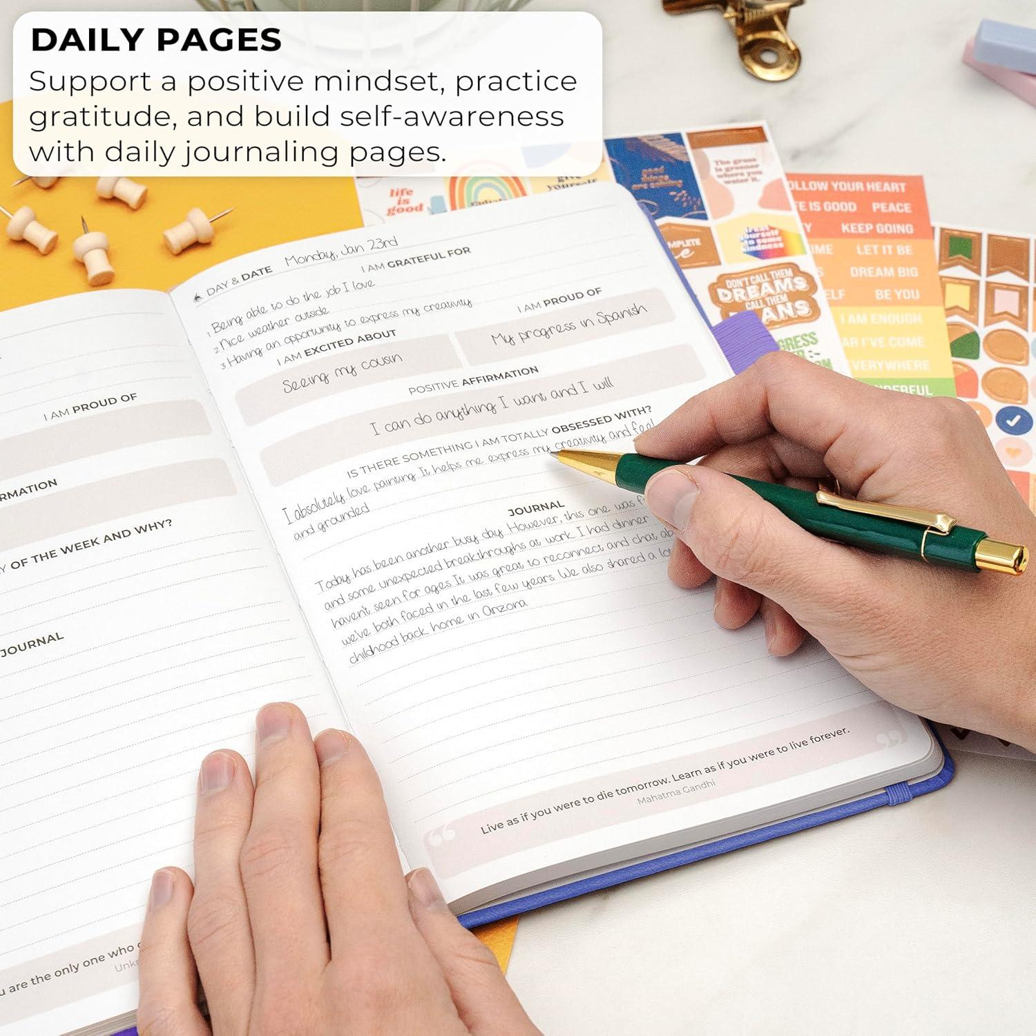 Diario de Gratitud Clever Fox A5 Lavanda con Prompts y Rastreador