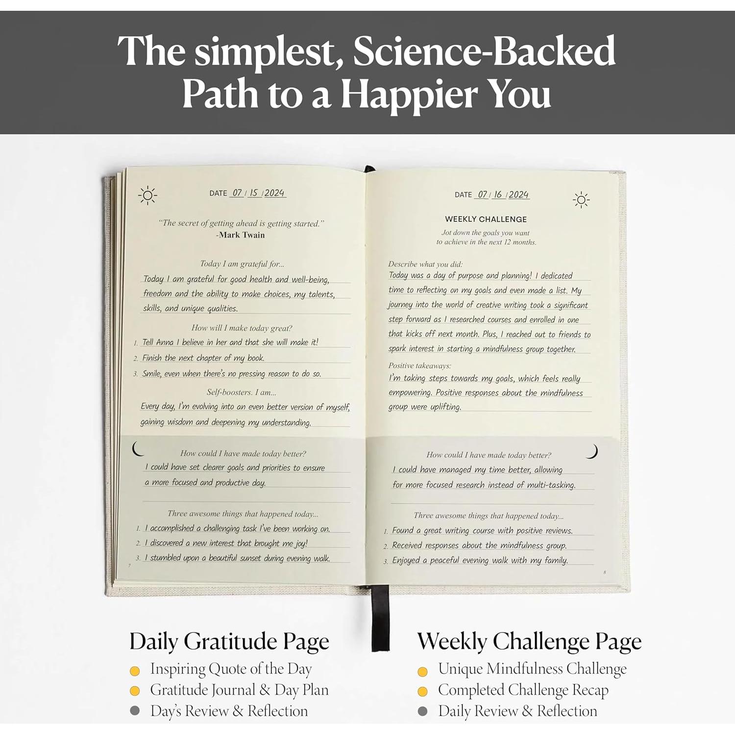 Diario de Gratitud Thankful Path 2025 - 5 Minutos Diarios