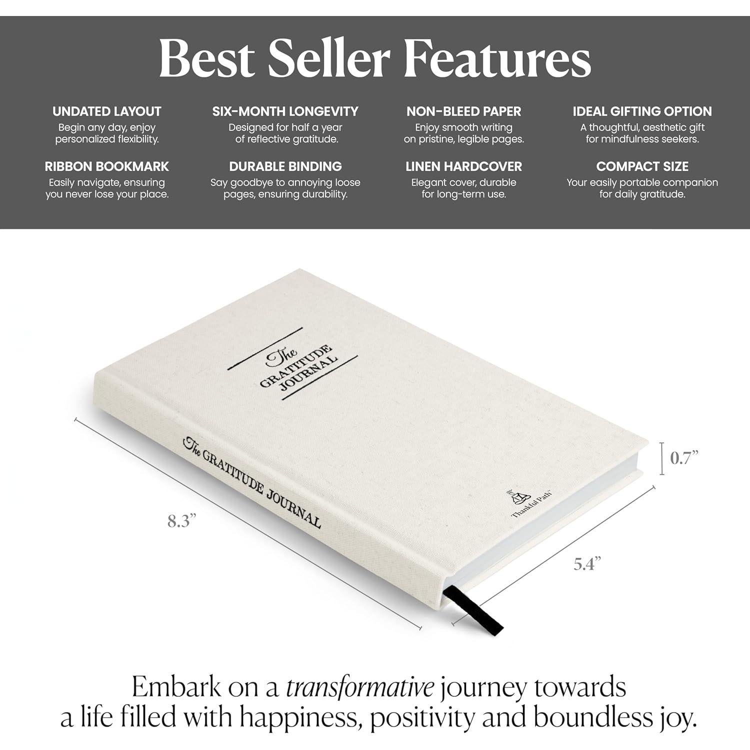 Diario de Gratitud Thankful Path 2025 - 5 Minutos Diarios