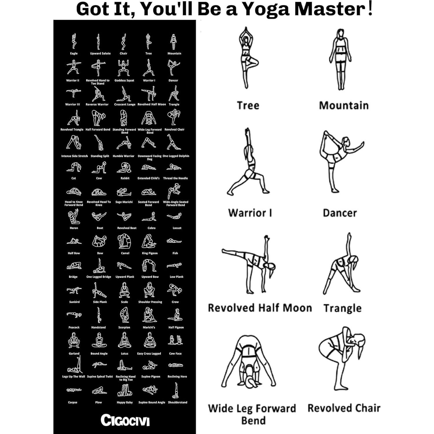 Tapete de Yoga Instructivo CIGOCIVI Antideslizante 173x61cm