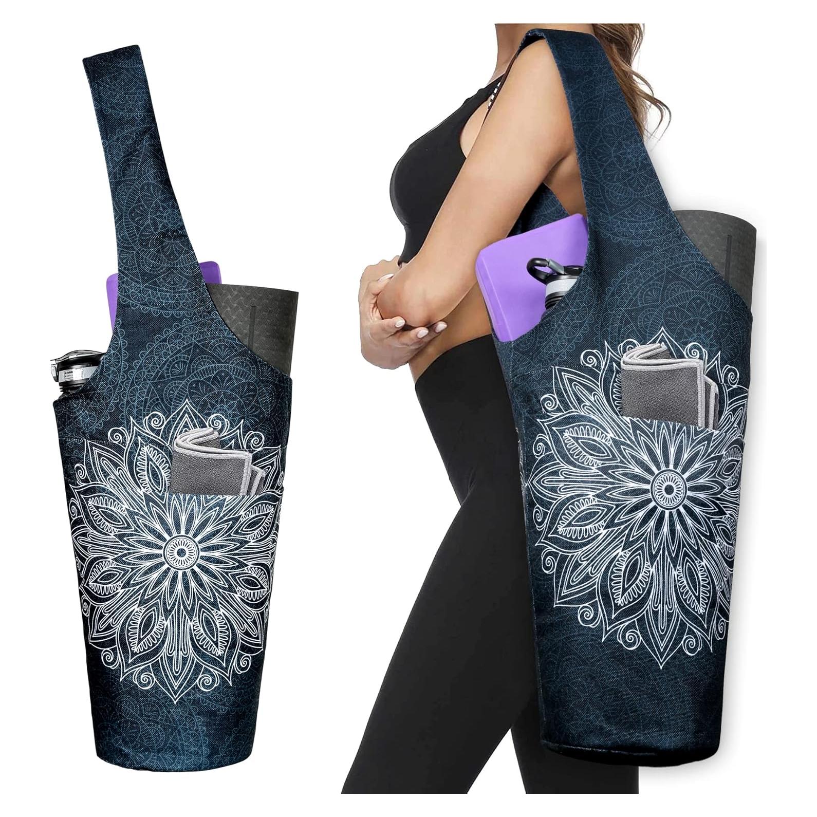 Bolsa de Yoga BagYG Mandala Negro 94x39cm con Bolsillos