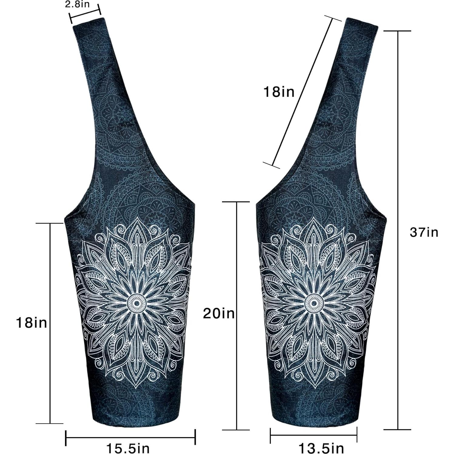 Bolsa de Yoga BagYG Mandala Negro 94x39cm con Bolsillos