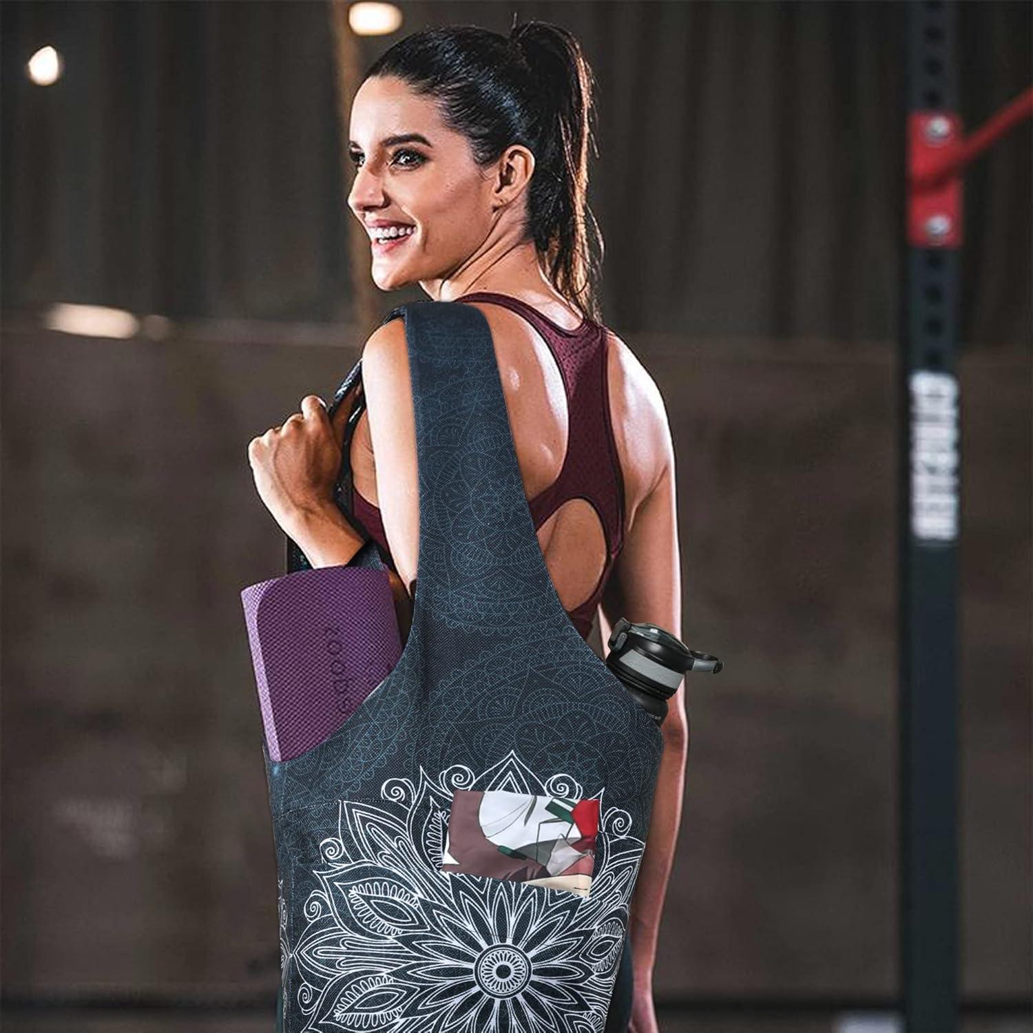 Bolsa de Yoga BagYG Mandala Negro 94x39cm con Bolsillos