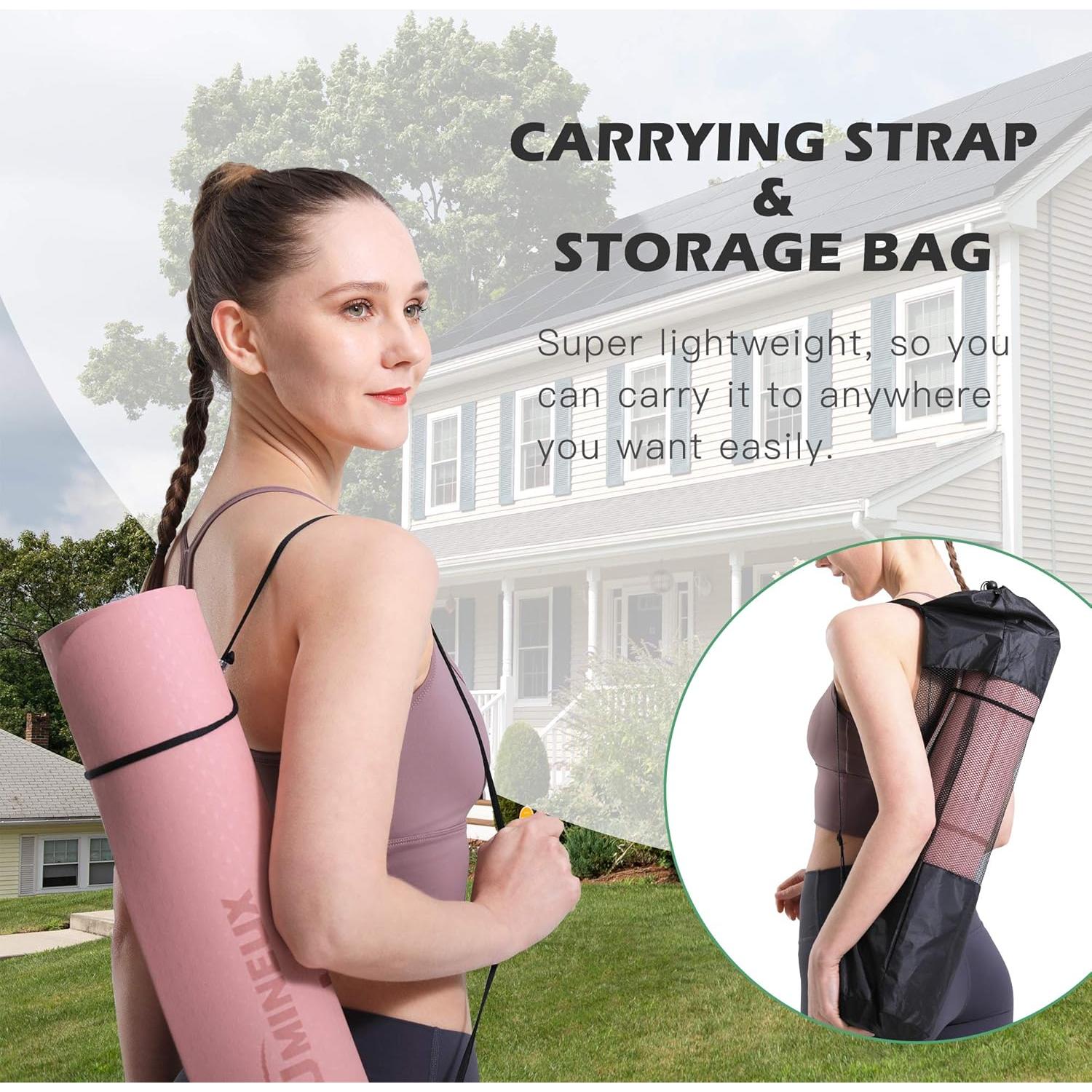 Alfombrilla de Yoga Antideslizante UMINEUX 6 mm Rosa y Gris