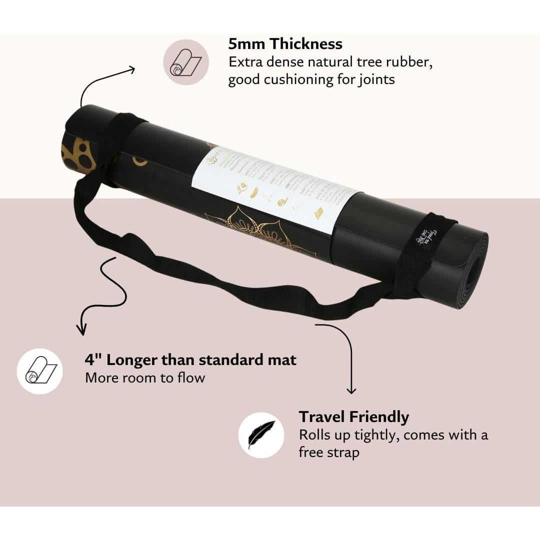 Esterilla de Yoga Shakti Warrior Negra Antideslizante 182.88x71.12cm