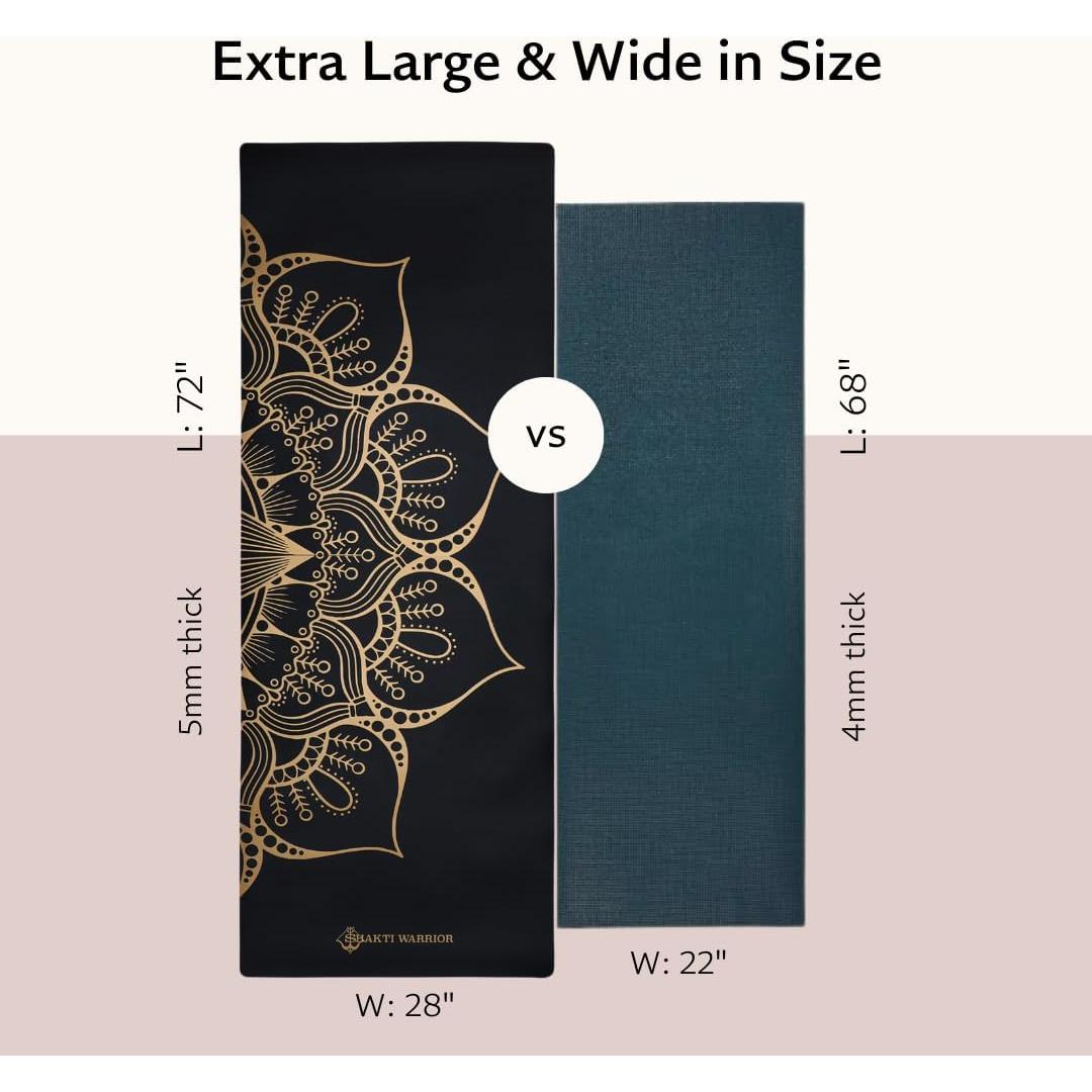 Esterilla de Yoga Shakti Warrior Negra Antideslizante 182.88x71.12cm