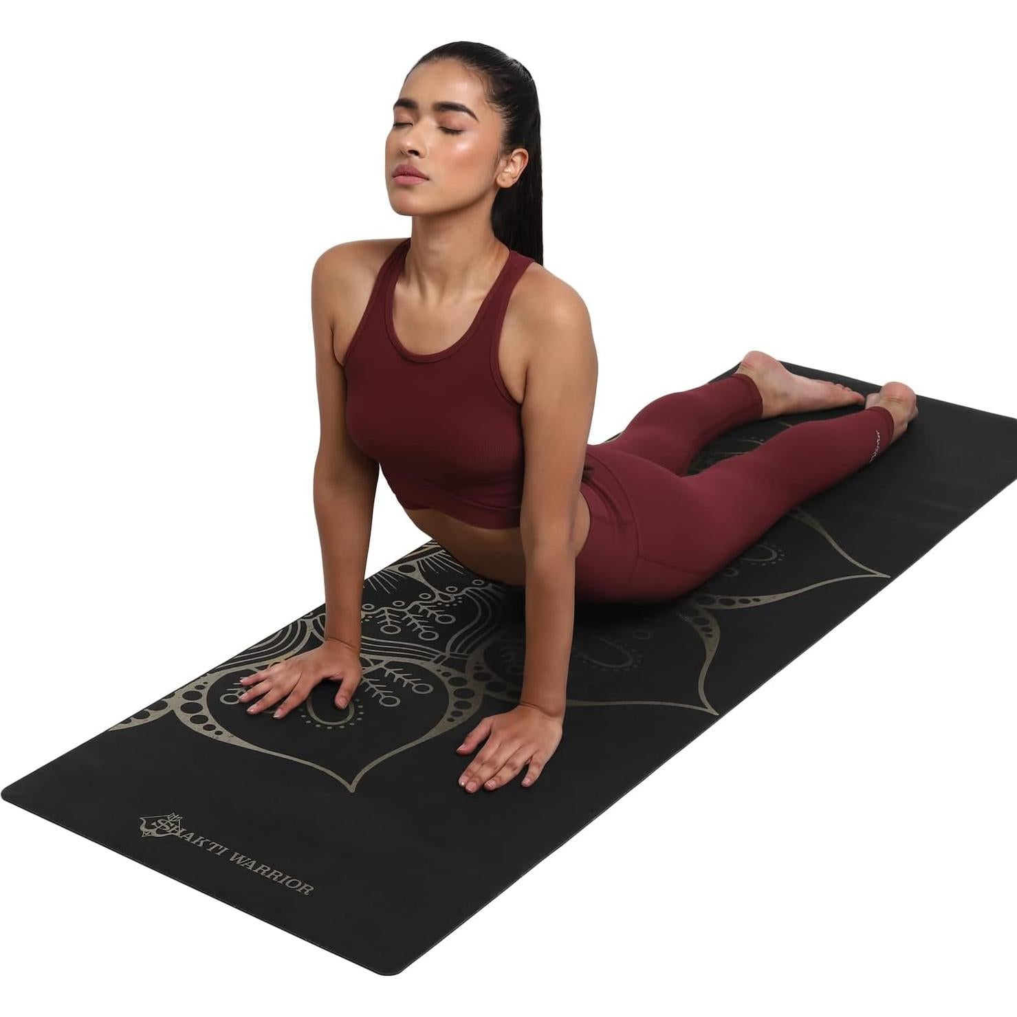 Esterilla de Yoga Shakti Warrior Negra Antideslizante 182.88x71.12cm