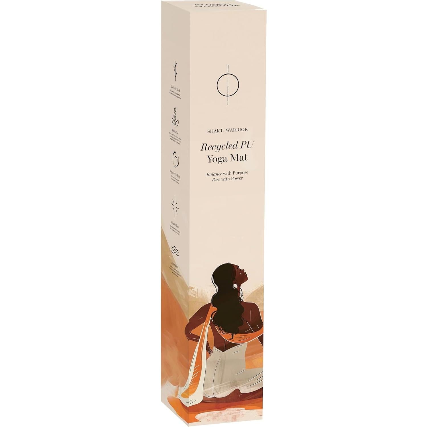 Esterilla de Yoga Shakti Warrior Negra Antideslizante 182.88x71.12cm