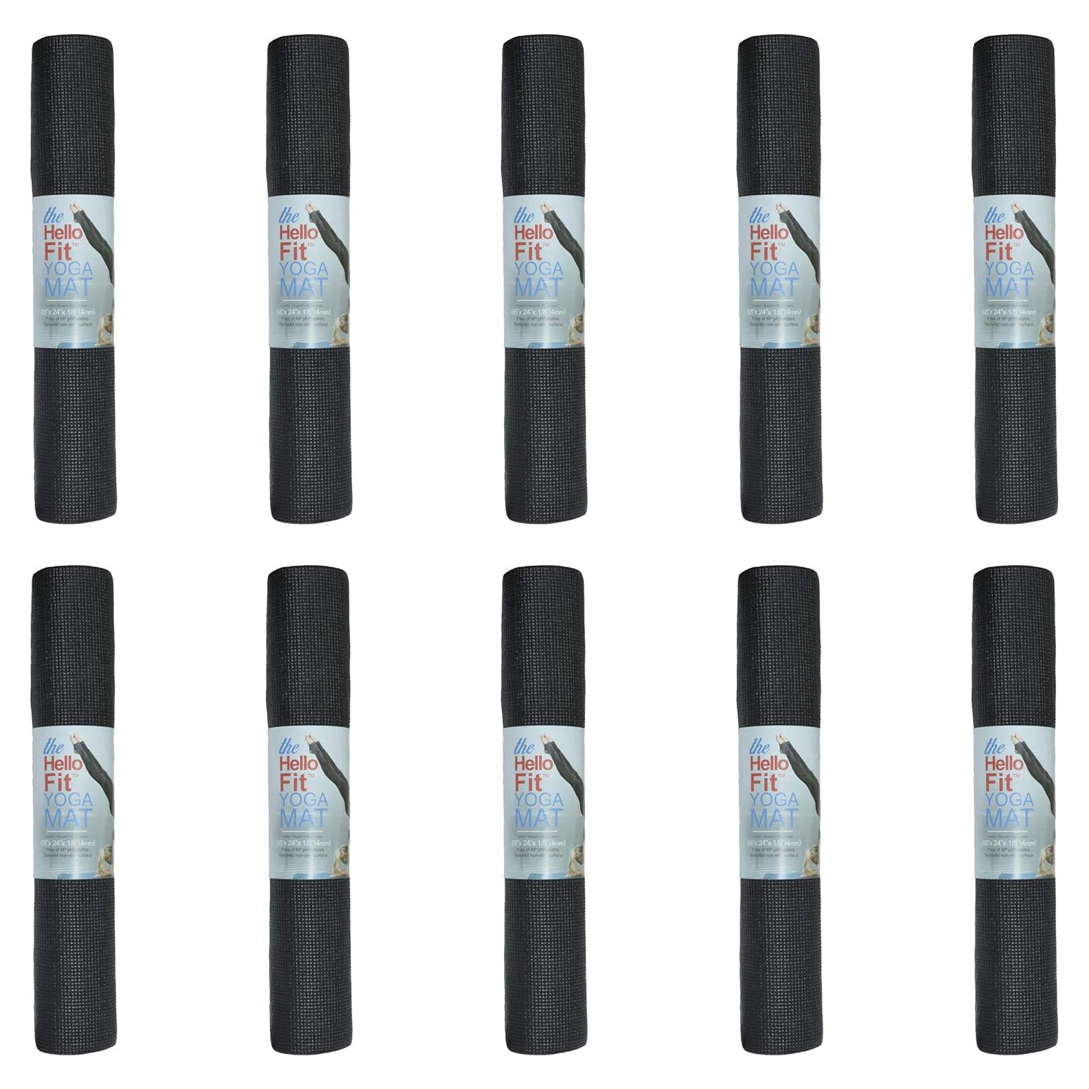 Paquete de 10 Esteras de Yoga Hello Fit Antideslizantes 4mm