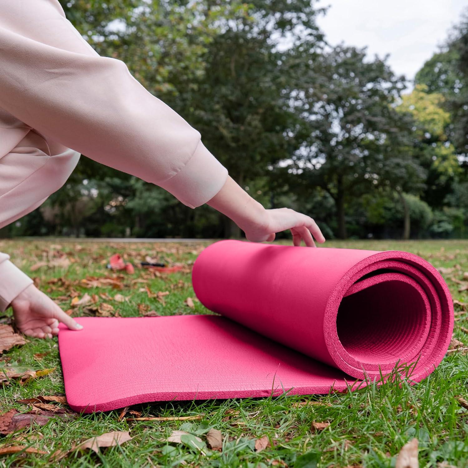 Alfombrilla de Yoga BalanceFrom GoCloud 180x61 cm Rosa Antideslizante