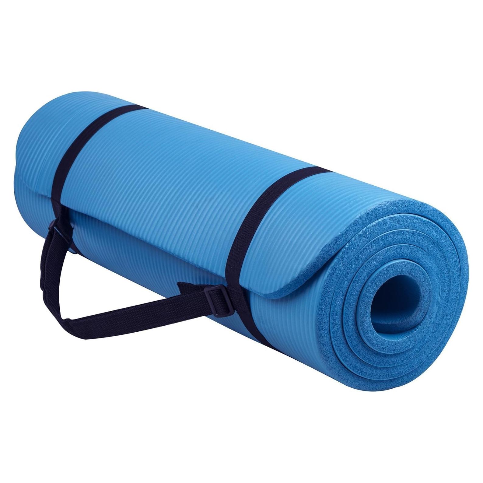 Alfombrilla de Yoga Fitvids Antidesgarro 180x61 cm Azul