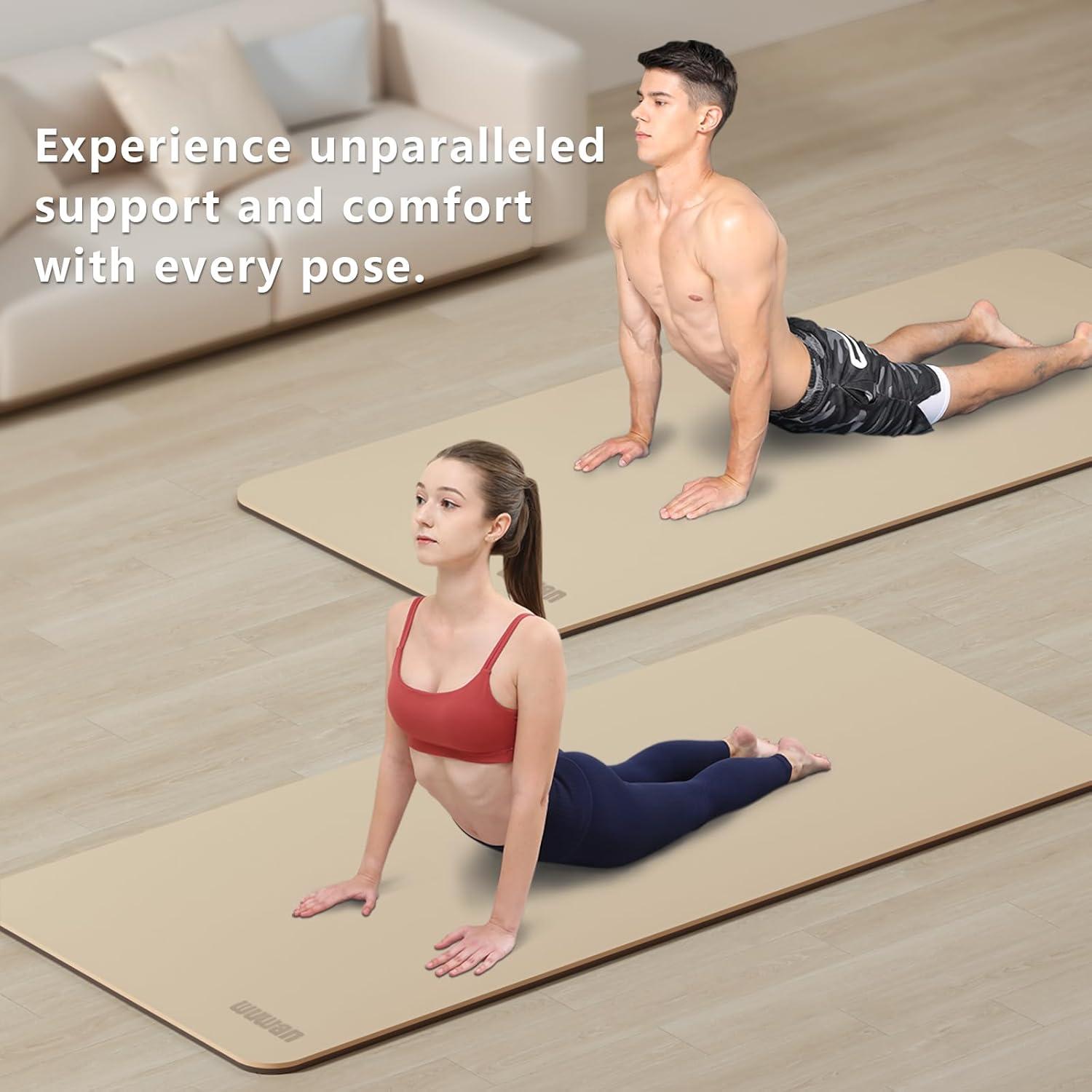 Esterilla de Yoga WUWAN Extra Ancha 81 cm Antideslizante 0.84 cm