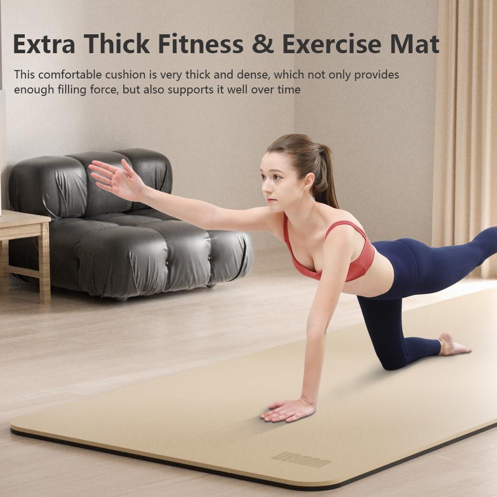 Esterilla de Yoga WUWAN Extra Ancha 81 cm Antideslizante 0.84 cm
