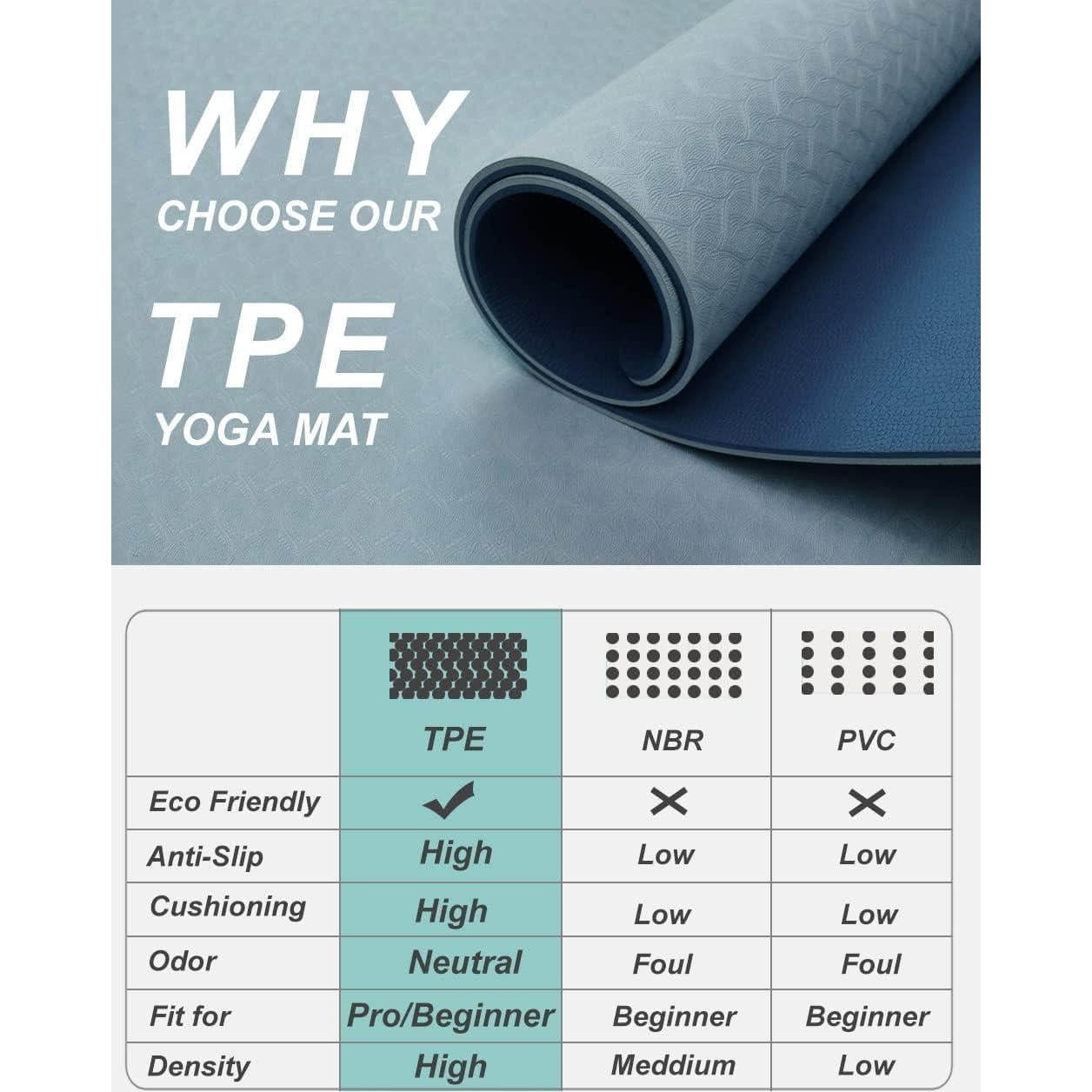 Estera de Yoga Antideslizante MRZZATA 182.88x81.28cm 7mm