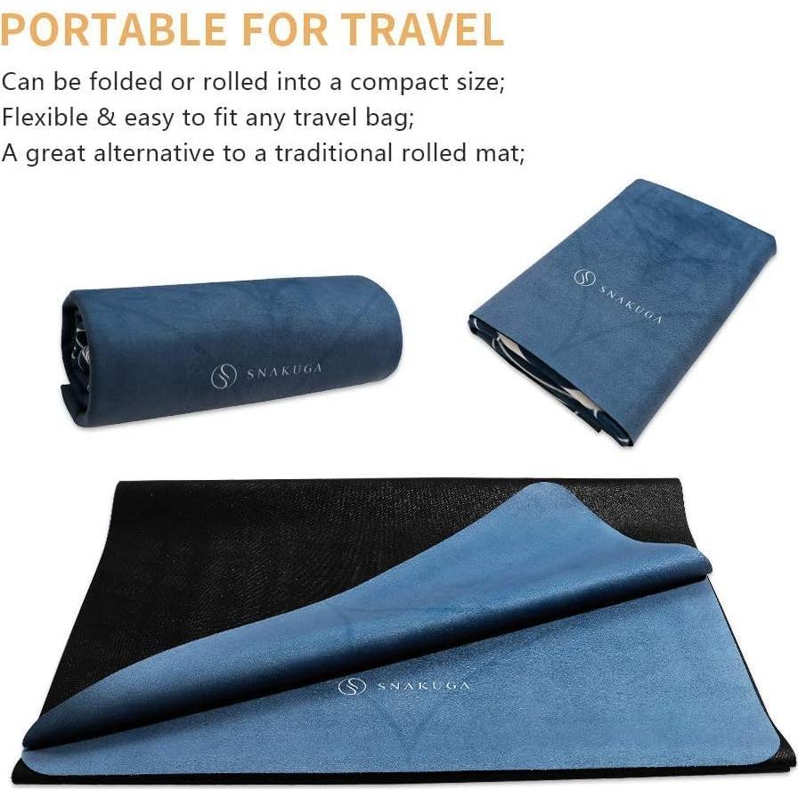 Alfombrilla de Yoga Plegable SNAKUGA Antideslizante 182.88x66.04cm