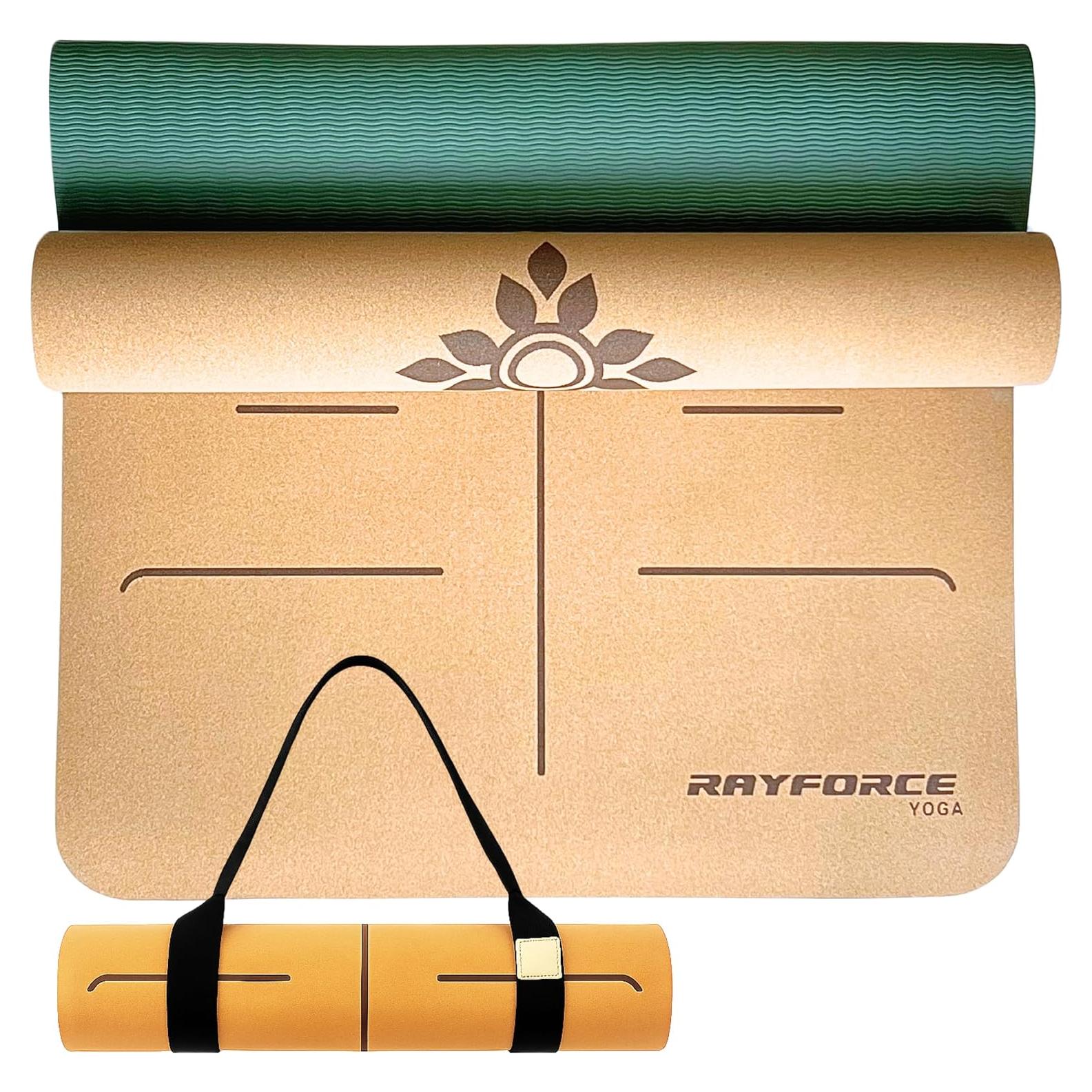 Alfombrilla de Yoga Ecológica RAYFORCE 6mm Corcho Antideslizante