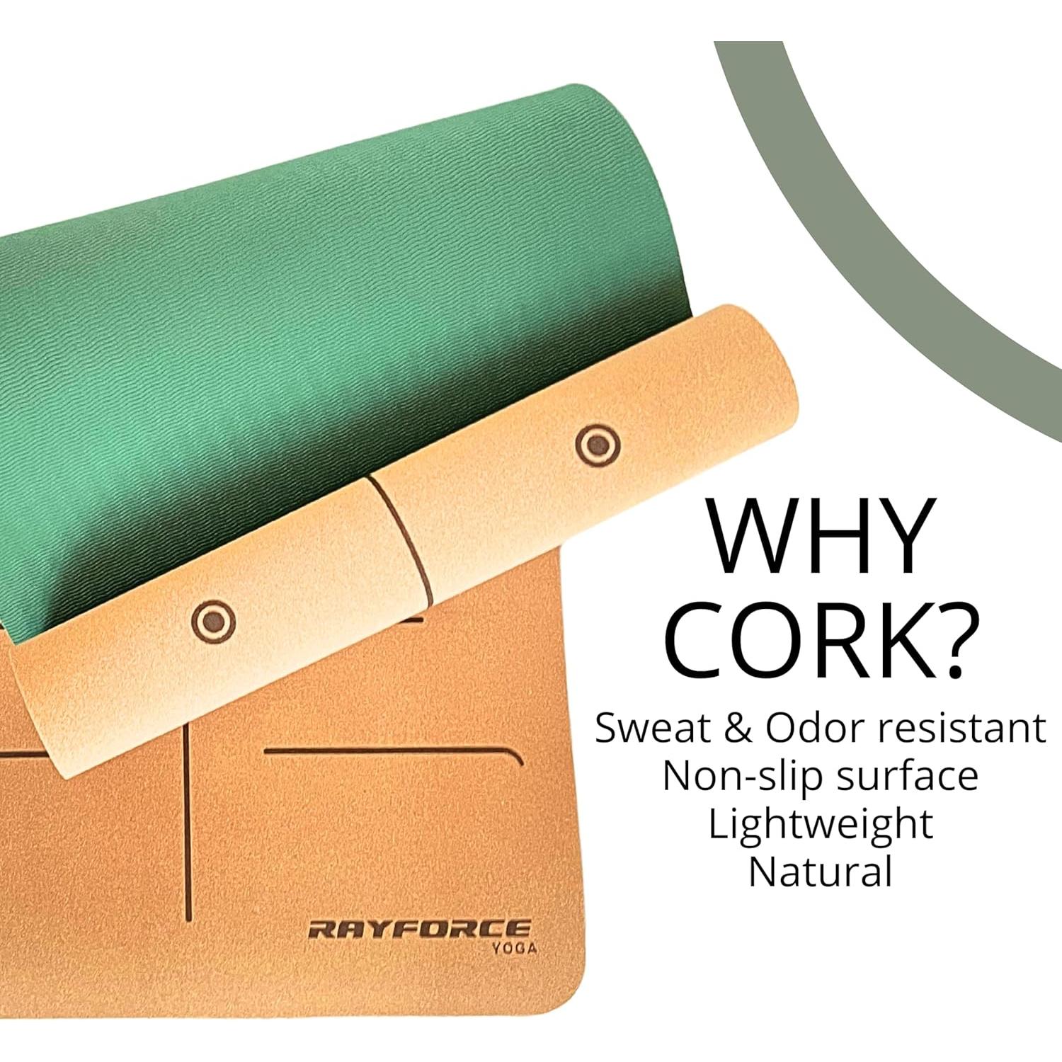 Alfombrilla de Yoga Ecológica RAYFORCE 6mm Corcho Antideslizante