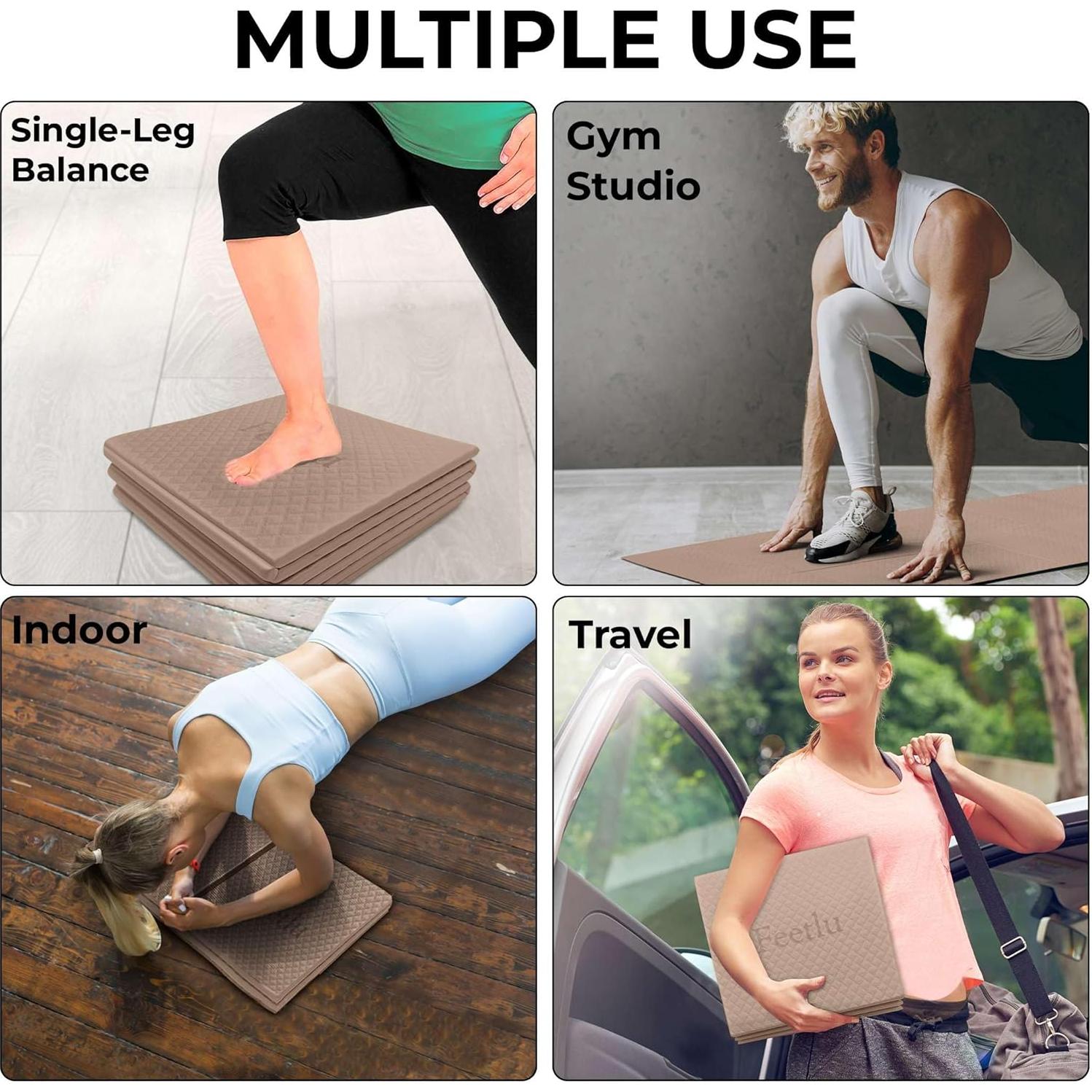 Alfombrilla de Yoga Plegable Feetlu 183x61cm Antideslizante 6mm