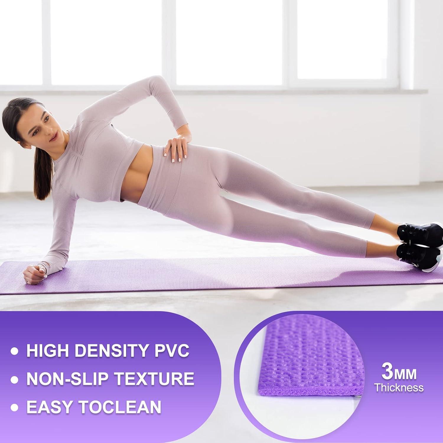 Alfombrilla de Yoga Antideslizante Funtery 173x61 cm Morada