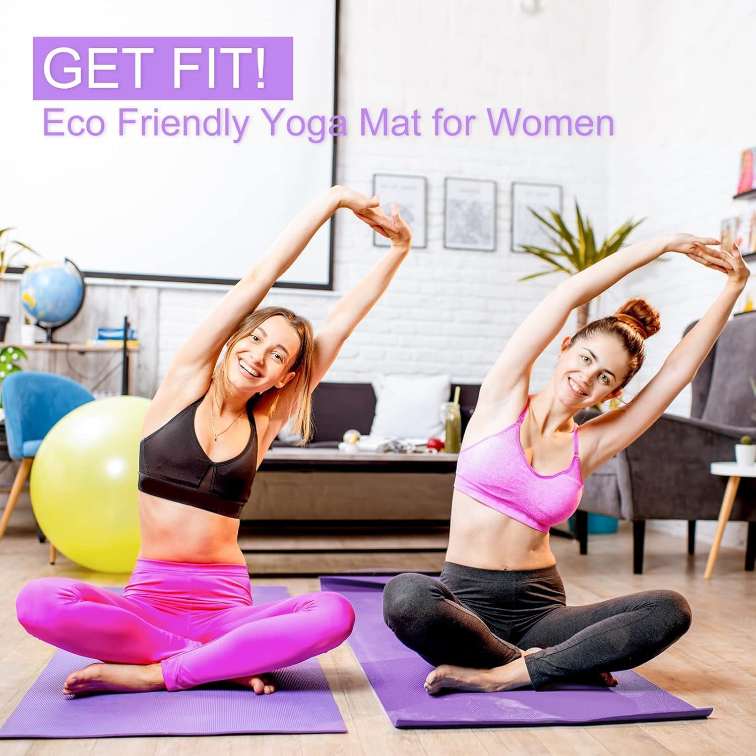 Alfombrilla de Yoga Antideslizante Funtery 173x61 cm Morada