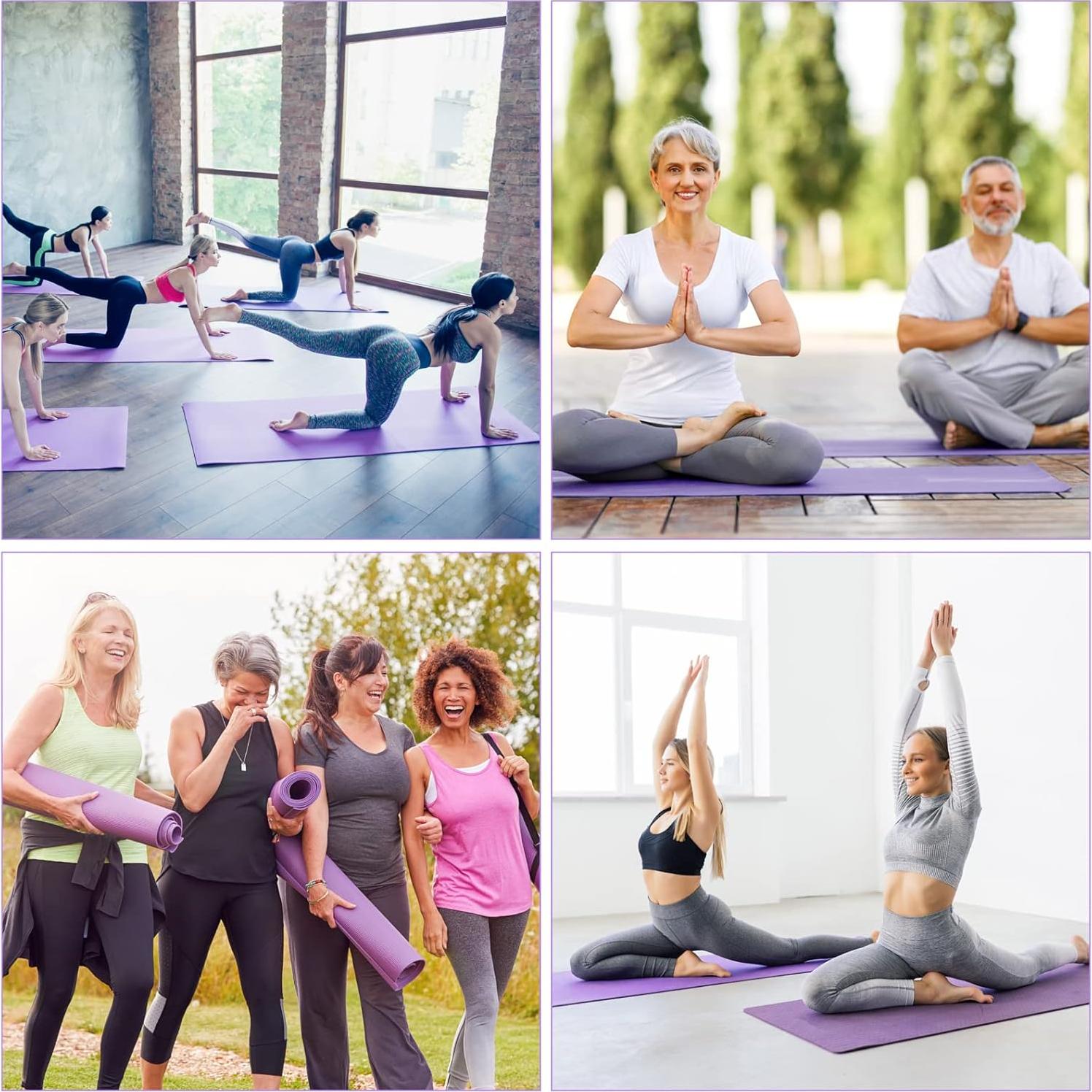 Alfombrilla de Yoga Antideslizante Funtery 173x61 cm Morada