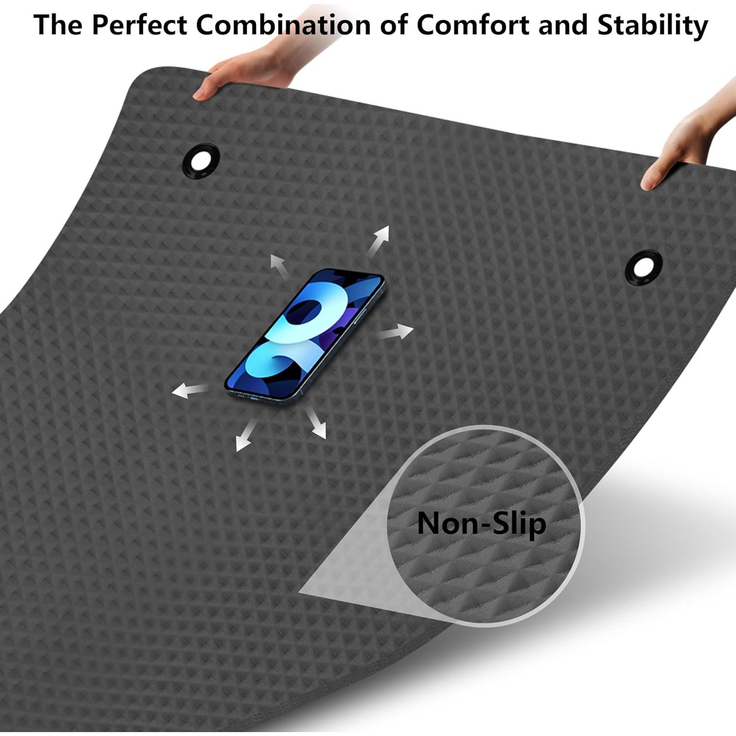 LFS Yoga Mat 72.8" x 31.5" x 2/5 inch Thick With Strap and Bag, Extra Wide Workout Mat for Women and Men, Non Slip Exercise Mat for Home Outdoor Yoga, Pilates, Stretching, Floor & Fitness Workouts