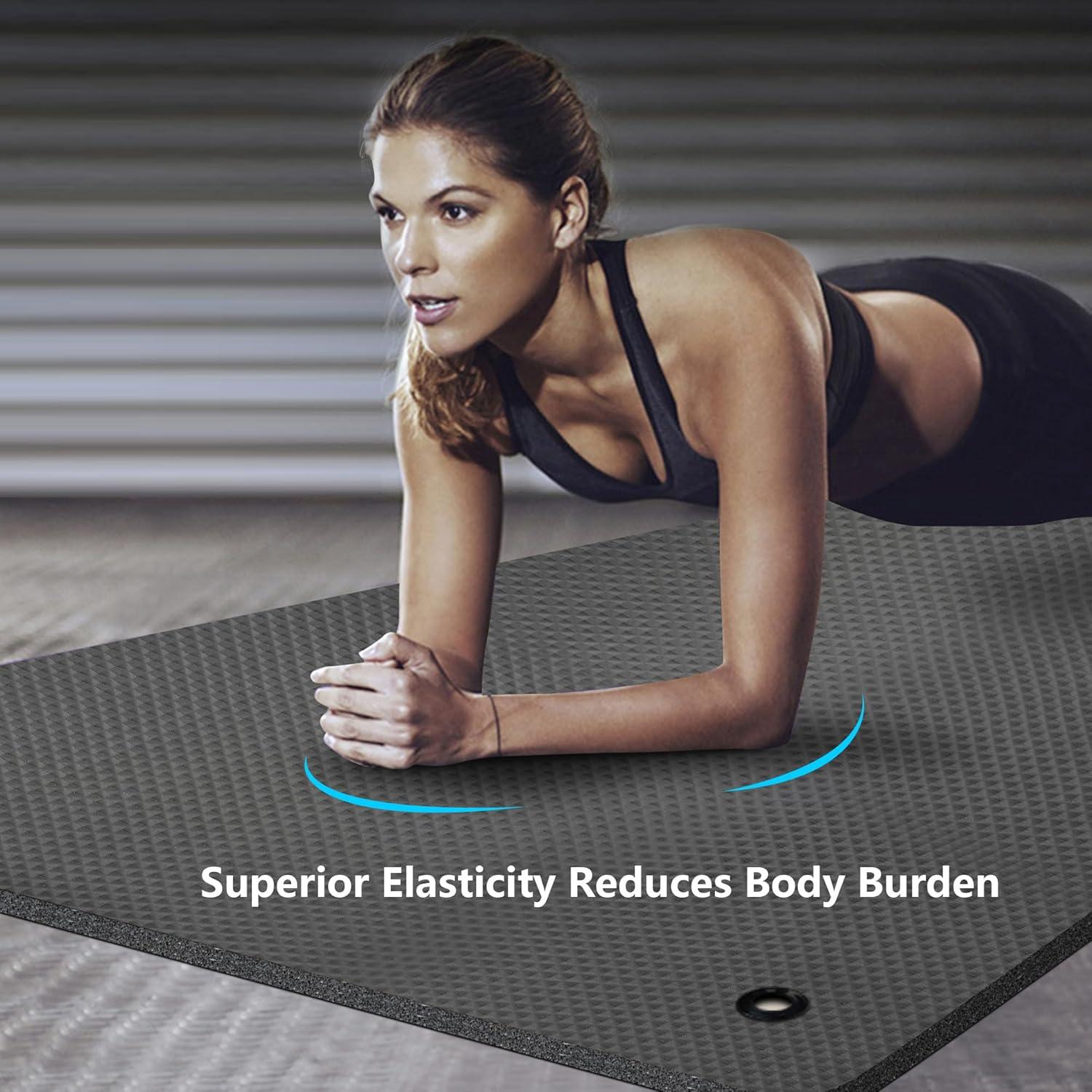 LFS Yoga Mat 72.8" x 31.5" x 2/5 inch Thick With Strap and Bag, Extra Wide Workout Mat for Women and Men, Non Slip Exercise Mat for Home Outdoor Yoga, Pilates, Stretching, Floor & Fitness Workouts