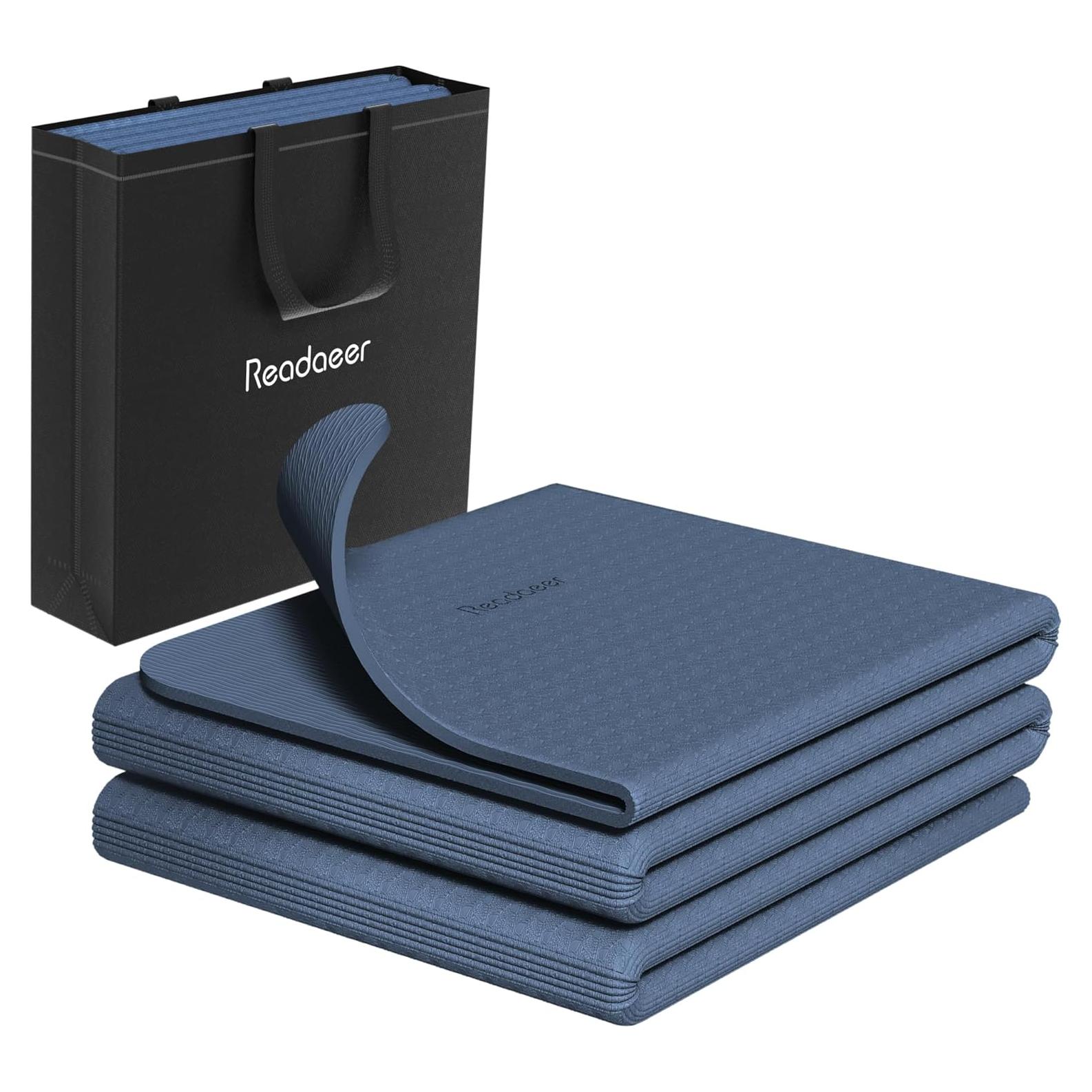 Esteras de Yoga Plegables READAEER 6mm Antideslizantes Azul