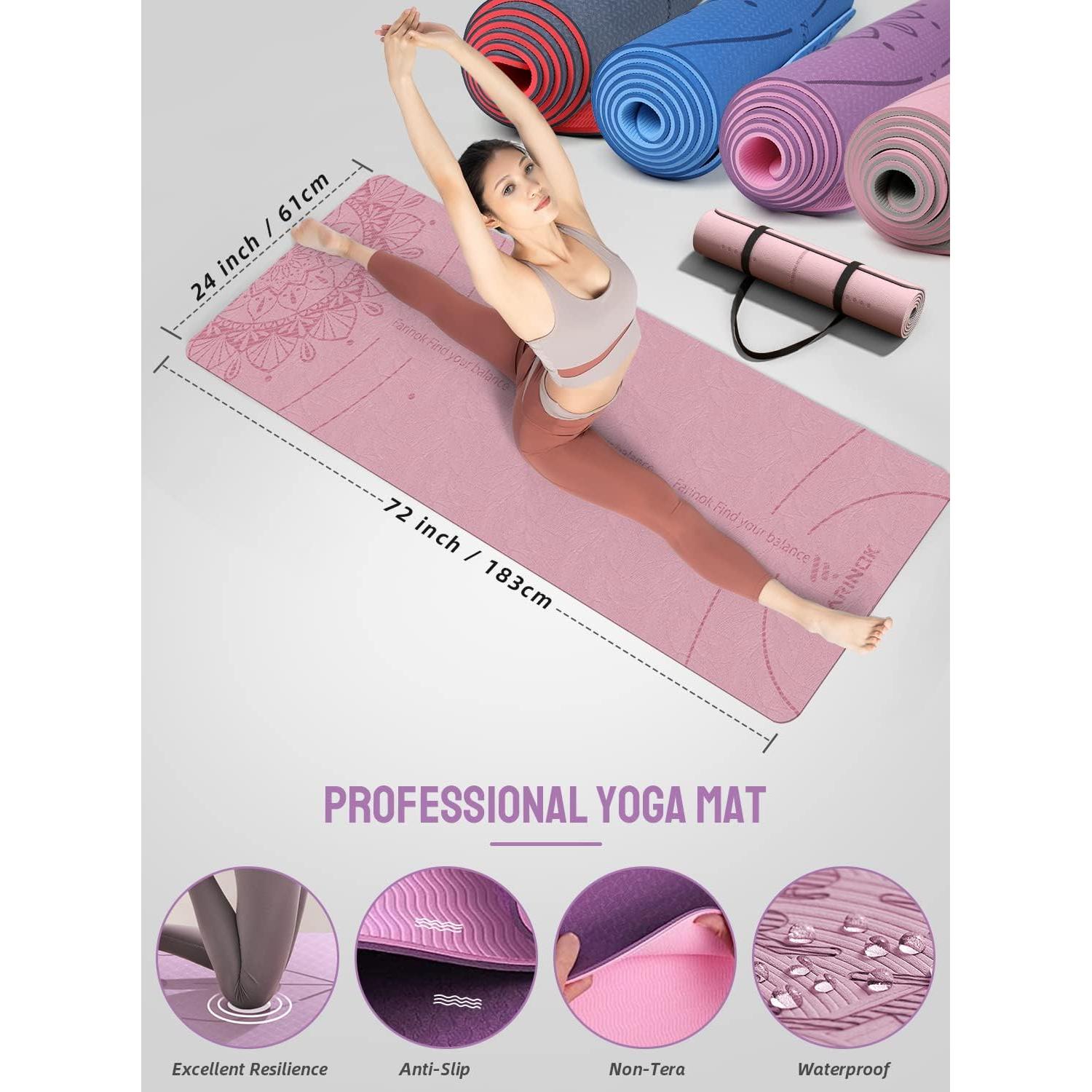 Conjunto de Esteras de Yoga Gruesas FARINOK 8mm Antideslizante