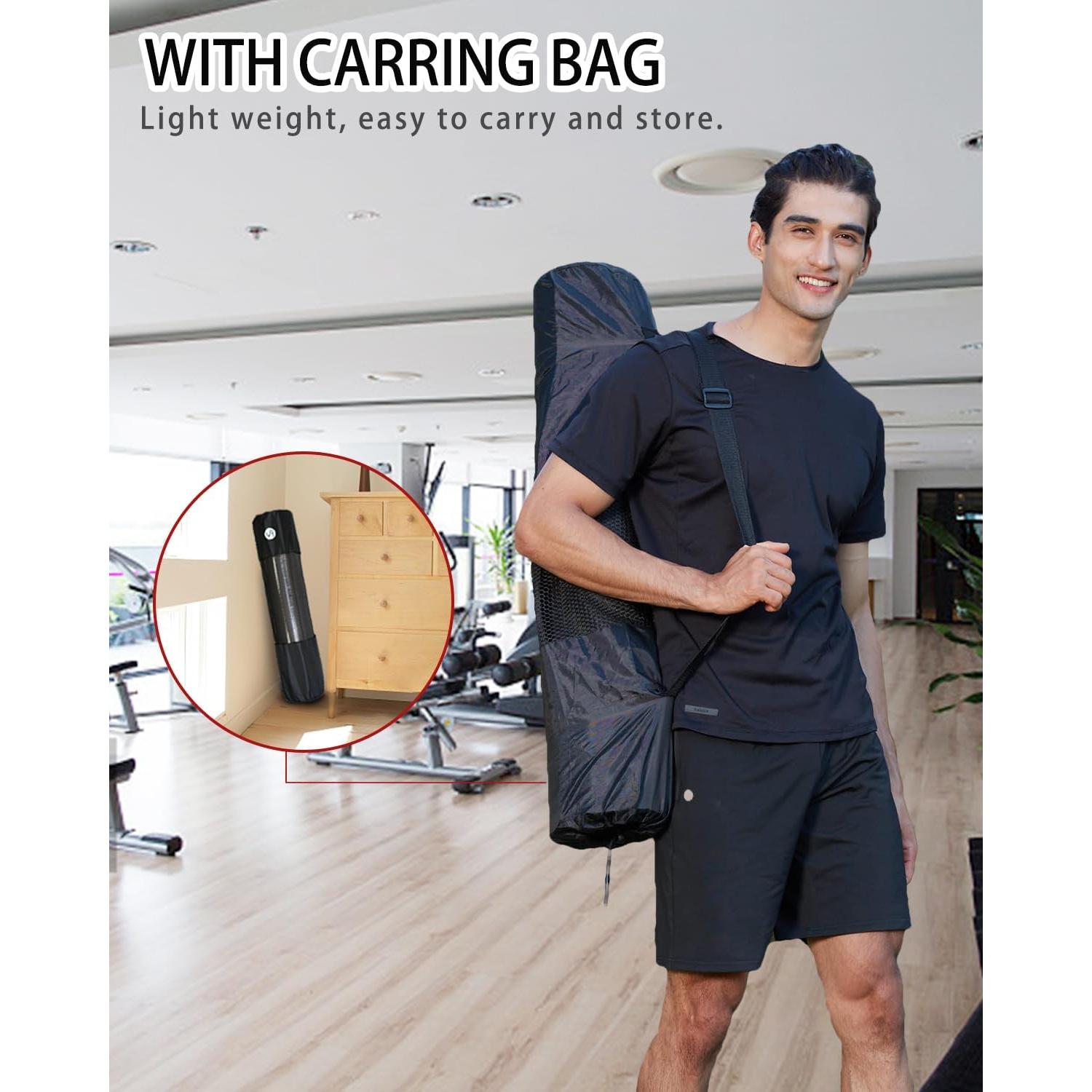 Yoga Mat Thick Wide Yoga Mats for Women Men Large Exercise Mat 78"x35" 1/2 Inch Workout Mat for Home Gym, with Carrying Yoga Bag