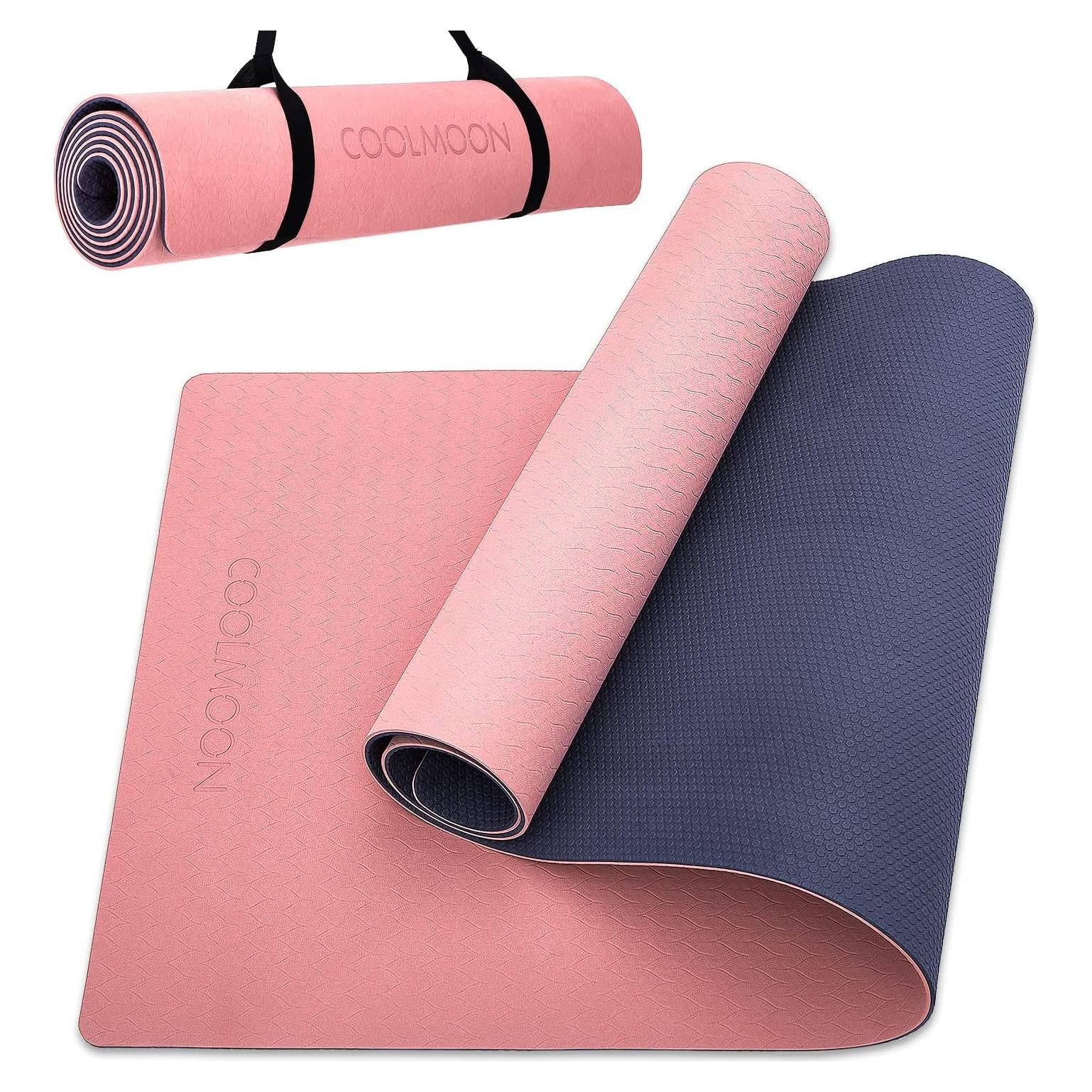 Esterilla de Yoga Antideslizante COOLMOON Rosa 182.88x61.96cm TPE