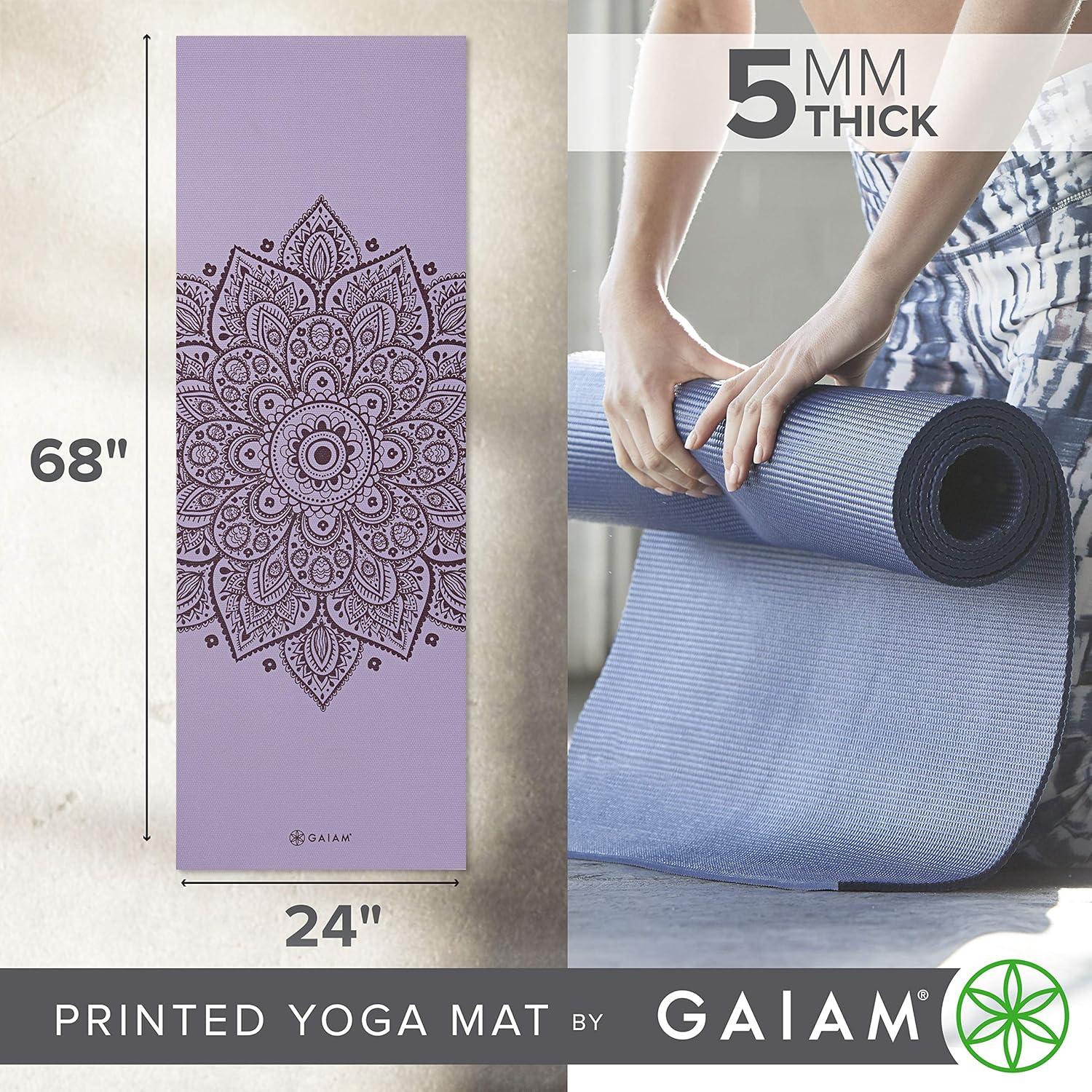 Esterilla de Yoga Gaiam 5mm Antideslizante Lila 172.7x61cm