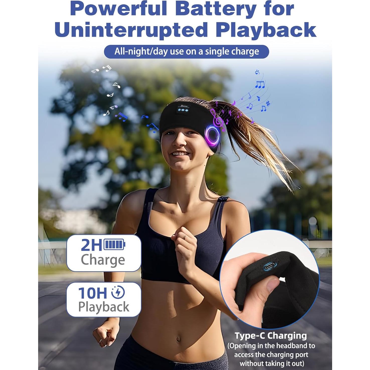 Auriculares Ajustables para Dormir Mixiba Bluetooth con Altavoces