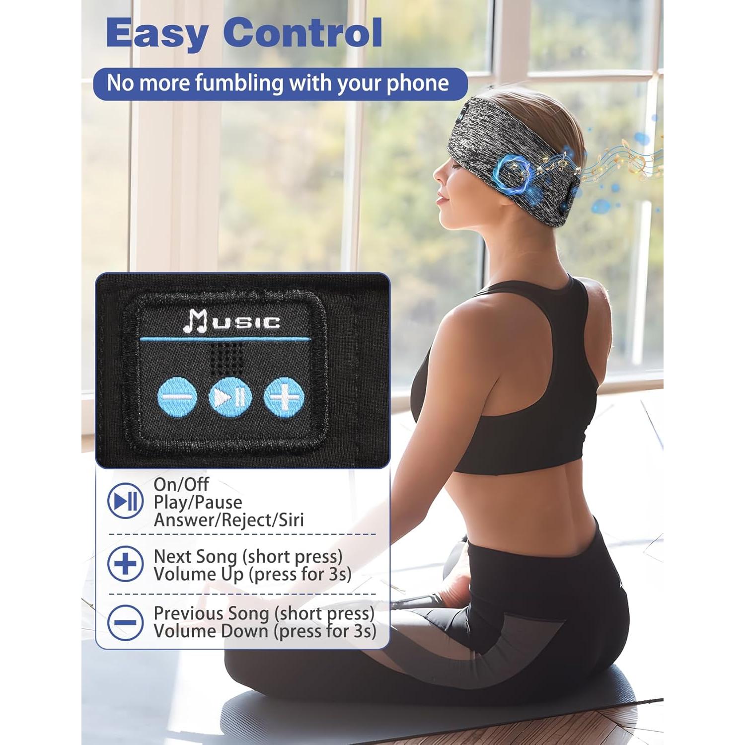 Auriculares Ajustables para Dormir Mixiba Bluetooth con Altavoces