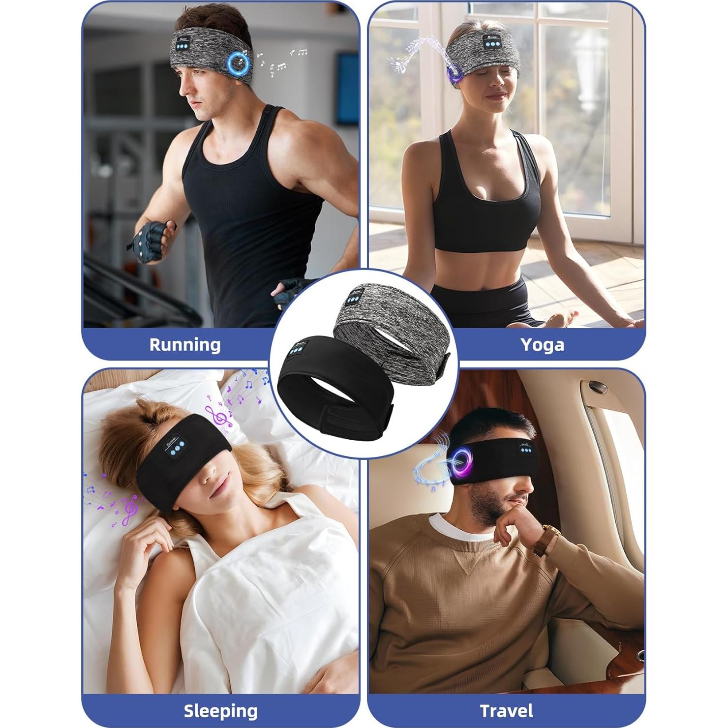 Auriculares Ajustables para Dormir Mixiba Bluetooth con Altavoces