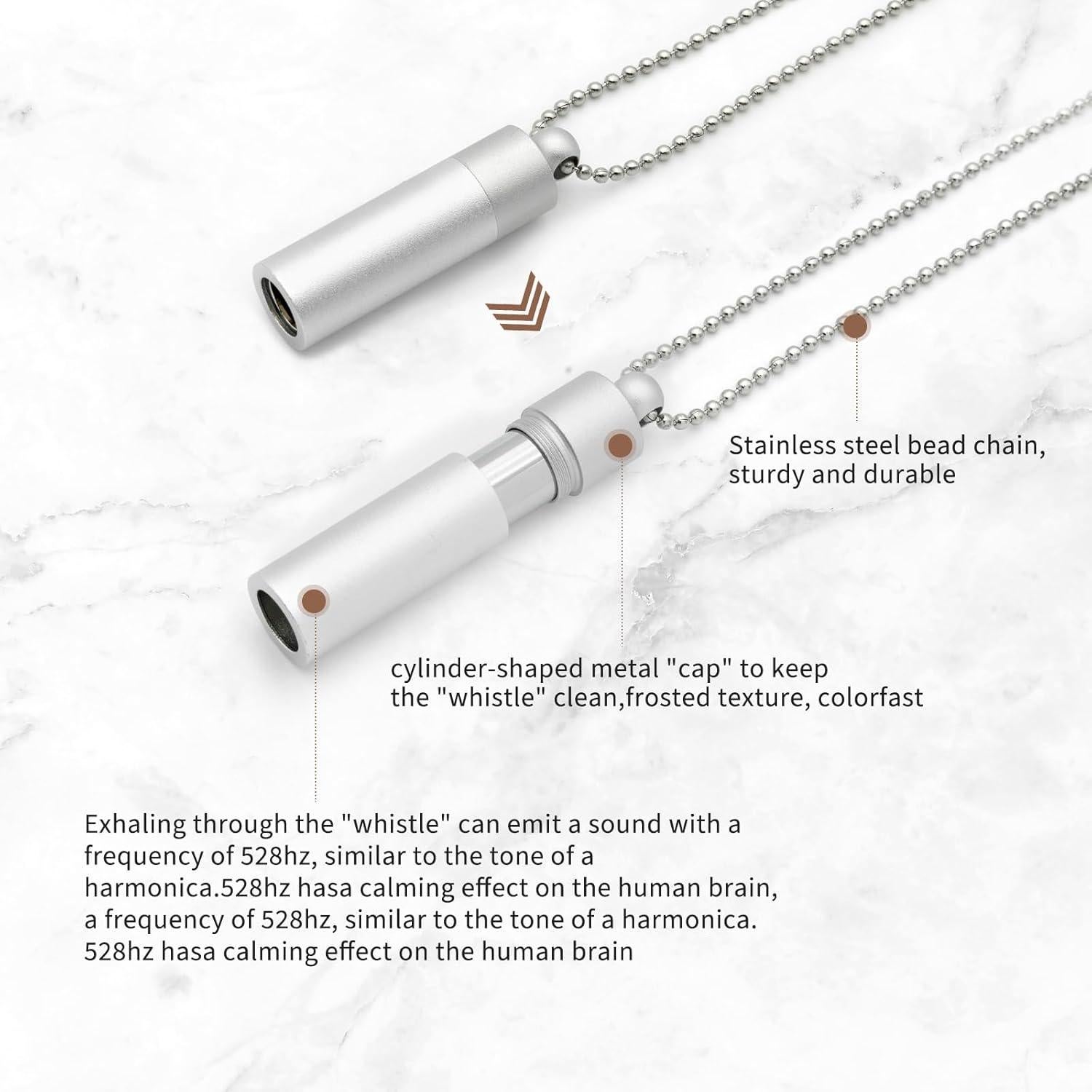 Collar de Meditación 528 Hz MIKUHOT Plata para Alivio del Estrés